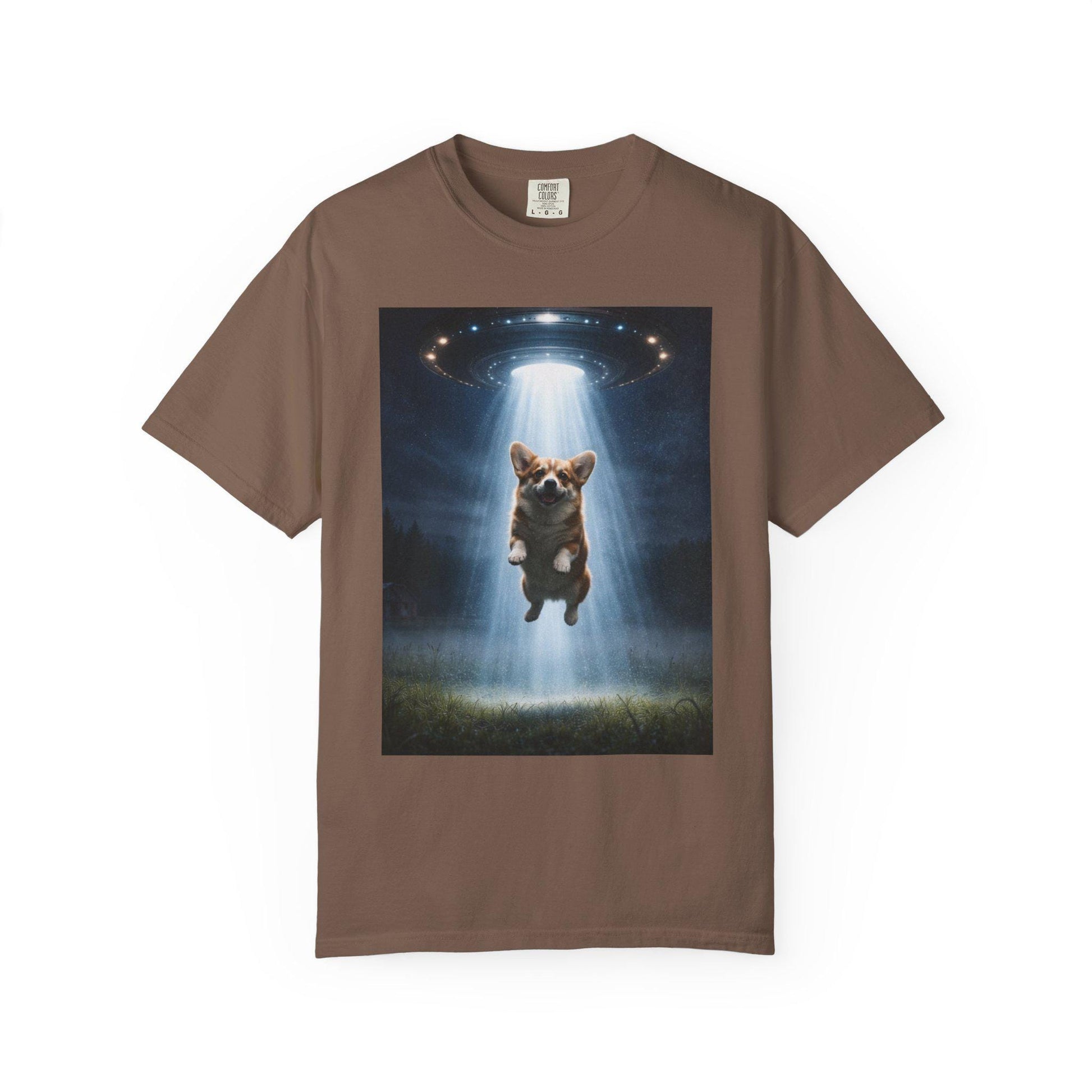 Corgi Shirt, Funny UFO T-Shirt, Hilarious Dog Lover Tshirt Gag Gift, Brainrot Meme Humor Tee, Corgi Mom Idea, Cursed Humor Gifts For Friend