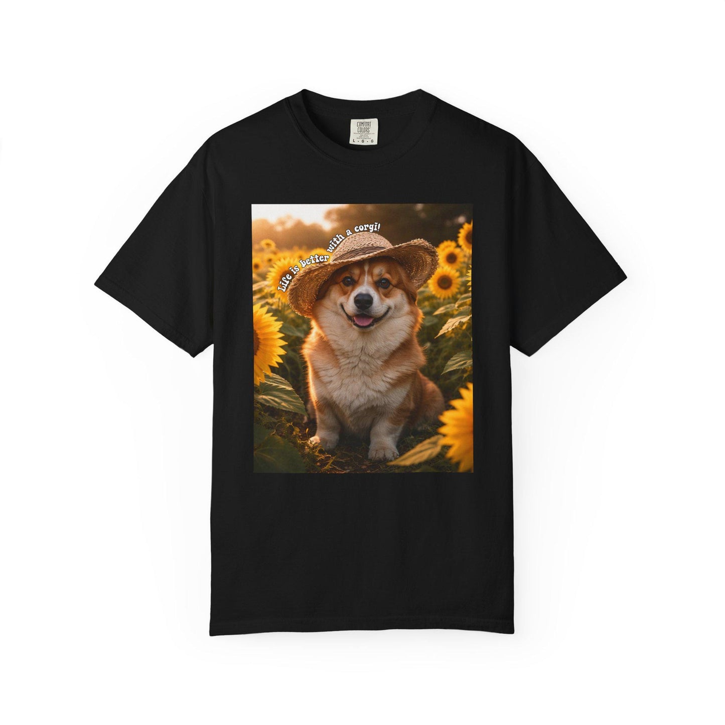 Life Is Better With A Corgi Shirt, Adorable Sunflower Corgi Mom T-Shirt, Dog Lover Tshirt, Spring Summer Flowers Tee