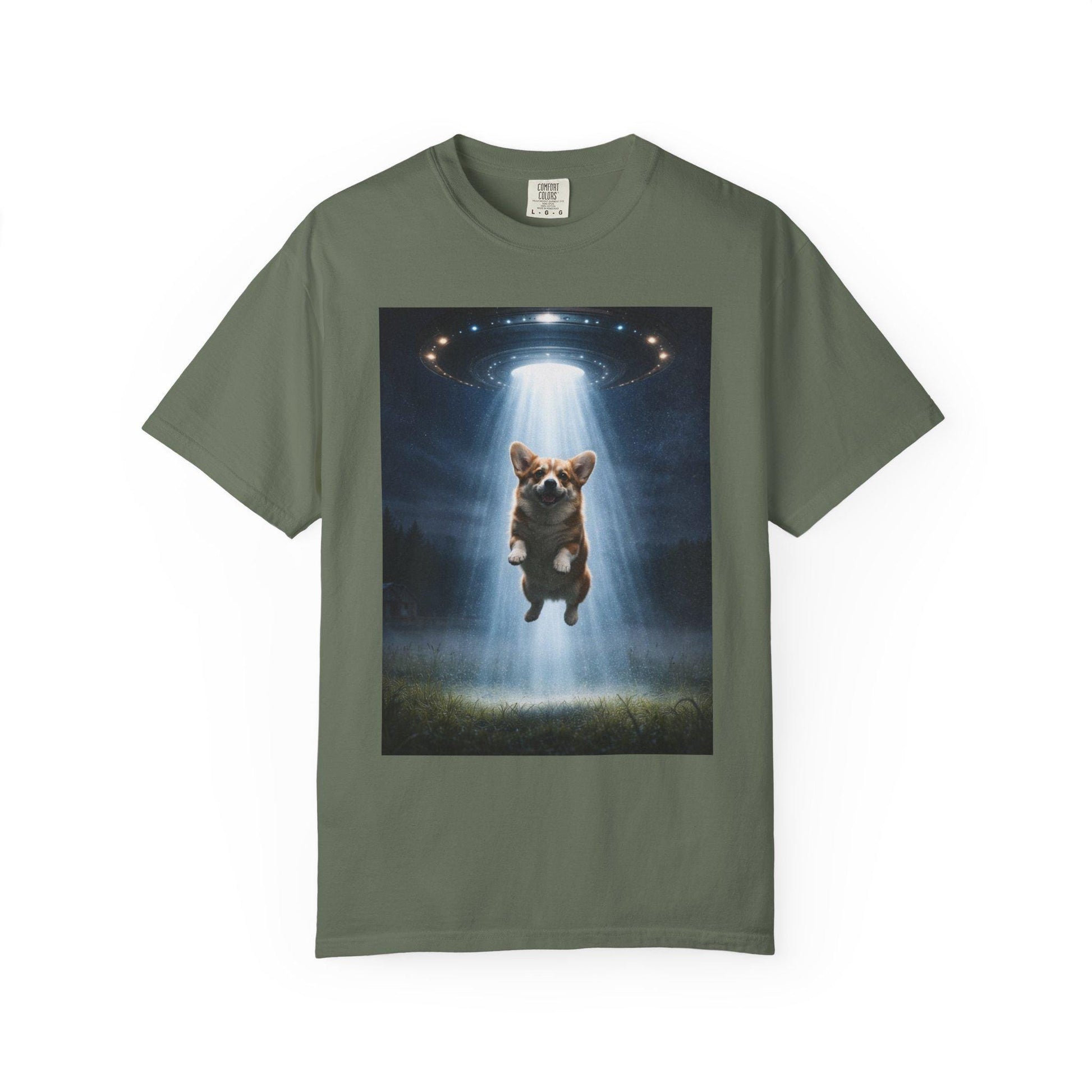 Corgi Shirt, Funny UFO T-Shirt, Hilarious Dog Lover Tshirt Gag Gift, Brainrot Meme Humor Tee, Corgi Mom Idea, Cursed Humor Gifts For Friend