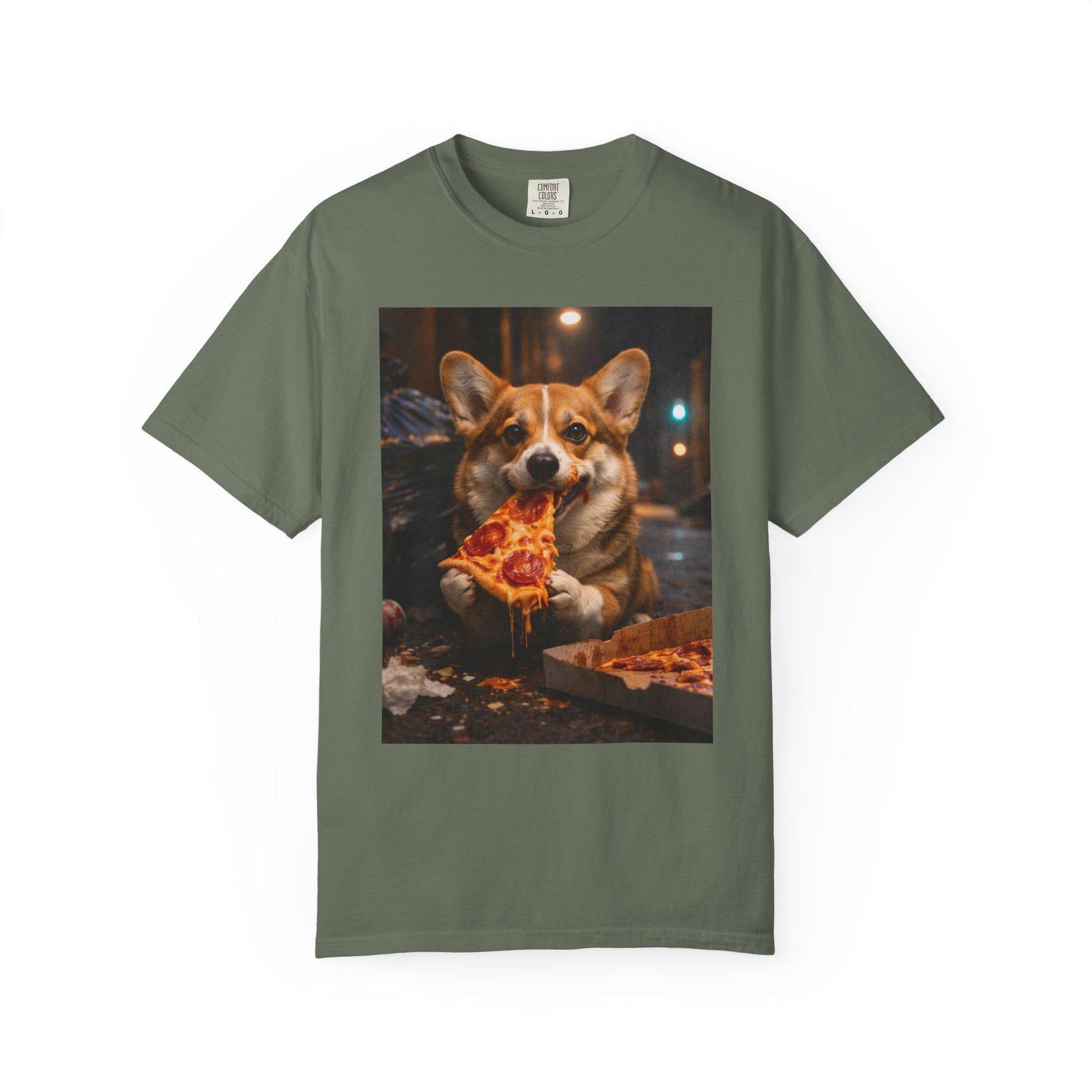 Corgi Shirt, Corgi Eating Pizza T-Shirt, Hilarious Meme Tee, Cursed Humor Tshirt Idea For Friend, Brainrot Gag Gift, Corgi Mom Joke