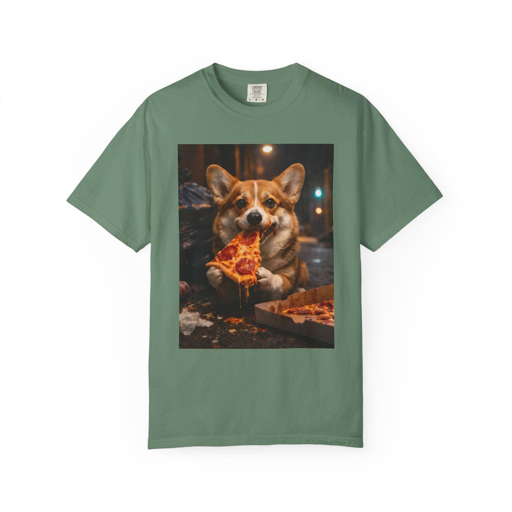 Corgi Shirt, Corgi Eating Pizza T-Shirt, Hilarious Meme Tee, Cursed Humor Tshirt Idea For Friend, Brainrot Gag Gift, Corgi Mom Joke