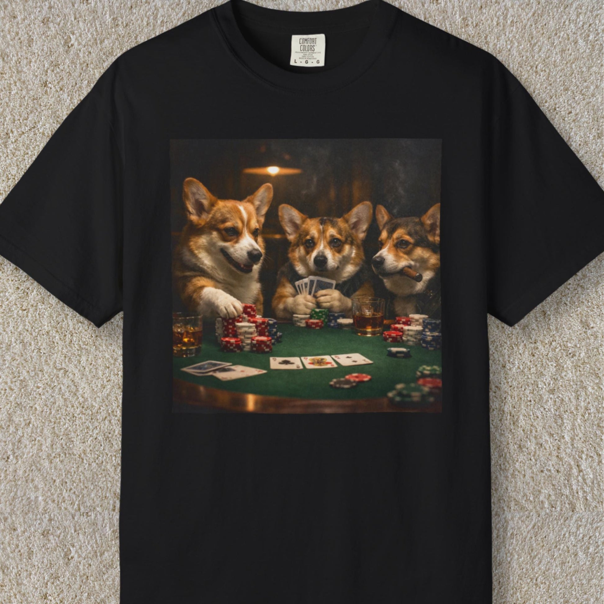 Poker Corgi Shirt, Hilarious Dog Lover T-Shirt, Cursed Humor Meme Tee, Brainrot Tshirt For Friend, Gag Gift Idea For Dog Lover