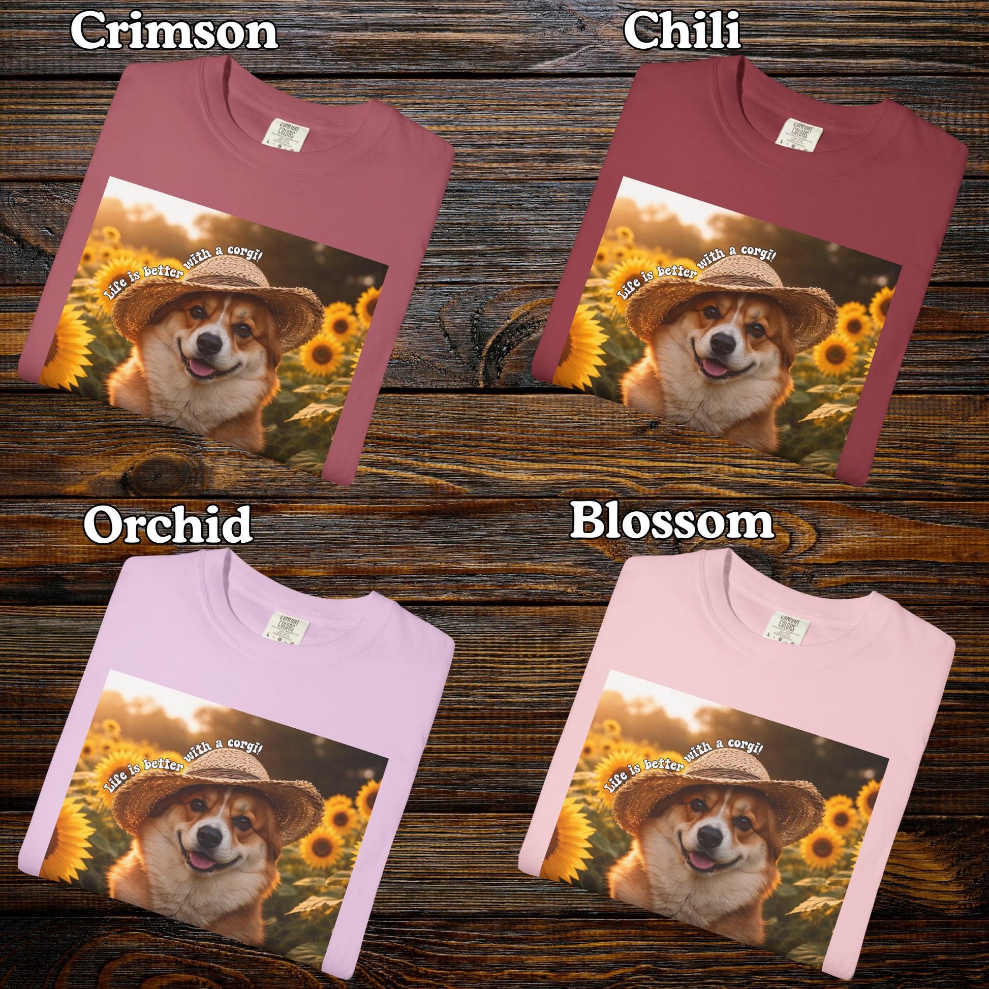 Life Is Better With A Corgi Shirt, Adorable Sunflower Corgi Mom T-Shirt, Dog Lover Tshirt, Spring Summer Flowers Tee