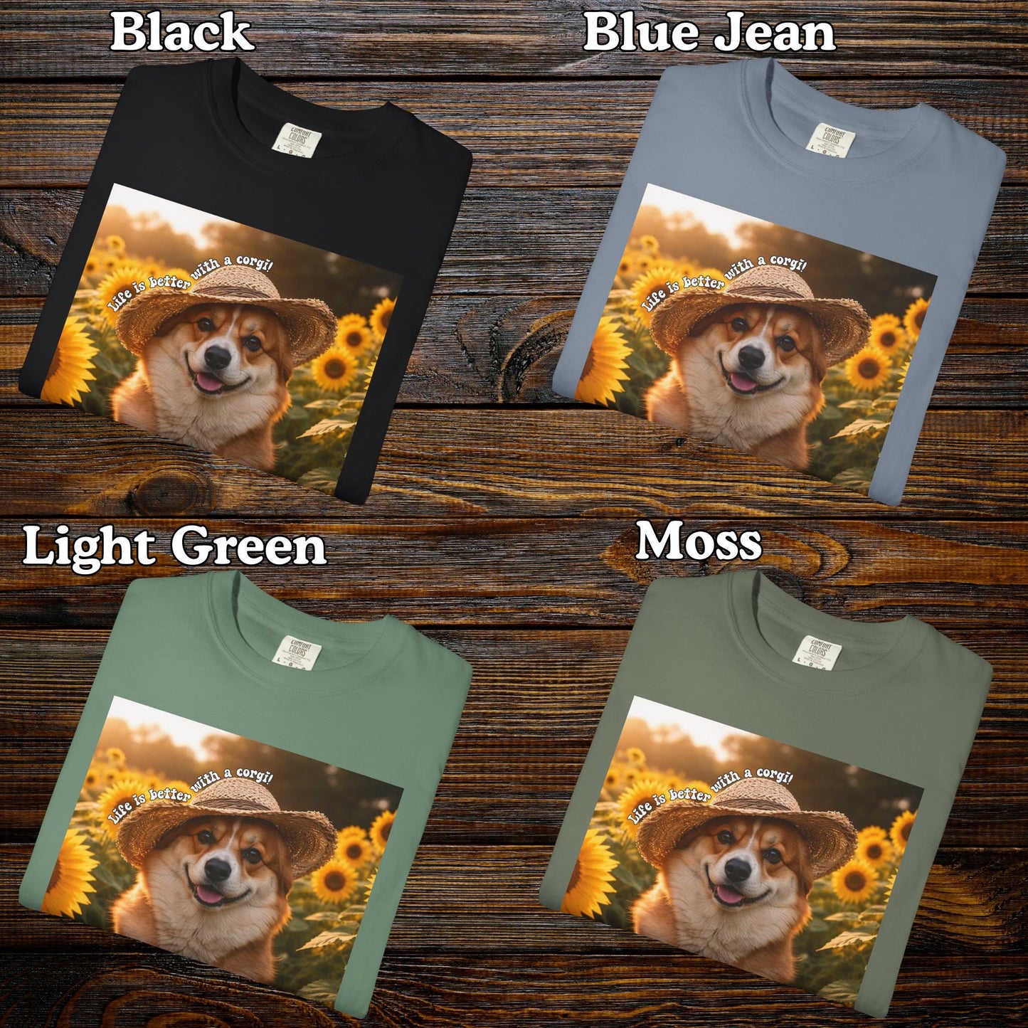 Life Is Better With A Corgi Shirt, Adorable Sunflower Corgi Mom T-Shirt, Dog Lover Tshirt, Spring Summer Flowers Tee