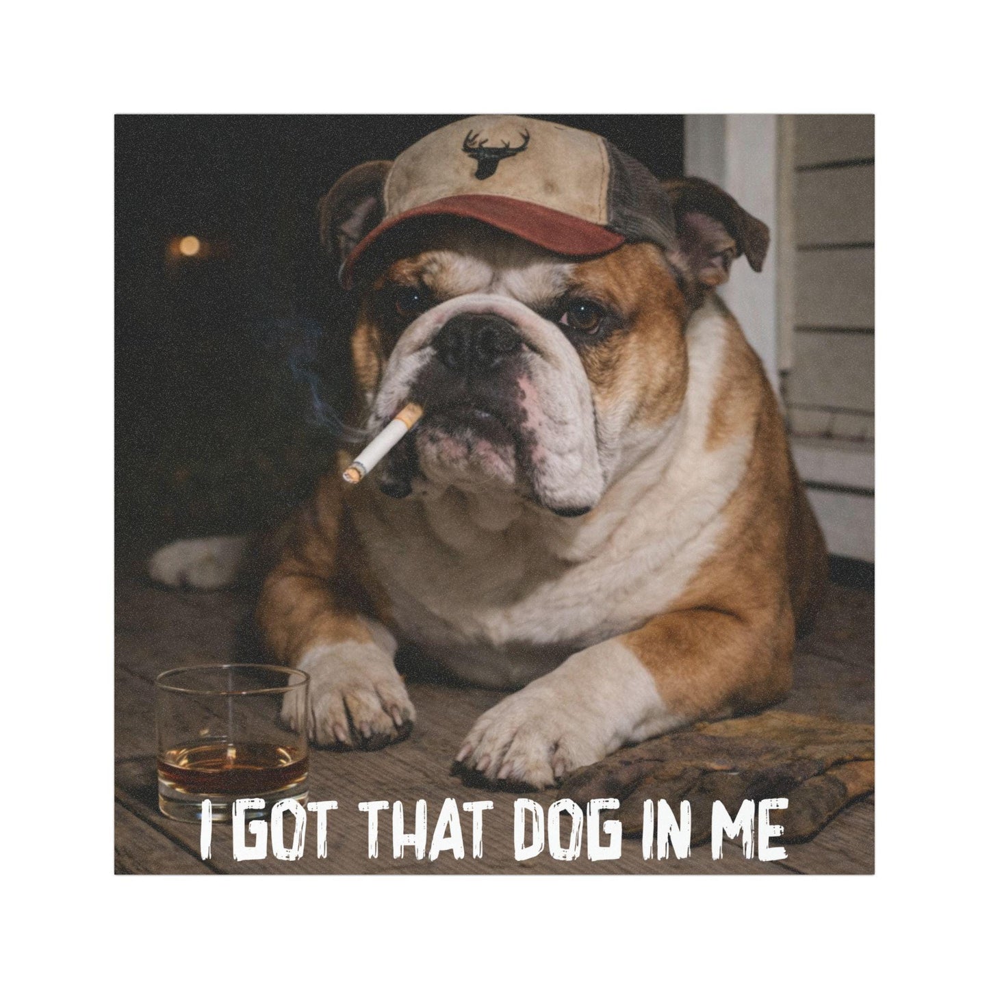I Got That Dog In Me, Funny English Bulldog Car Magnet, Dad Truck Blue Collar Man Gag Gift For Husband, Hilarious Meme Cursed Humor