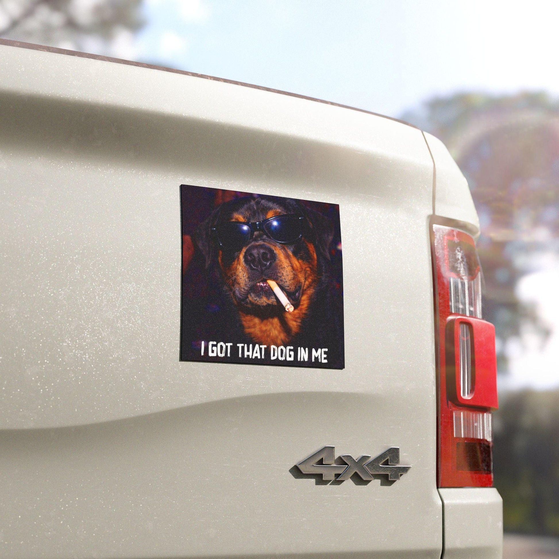 Funny Rottweiler Car Magnet, Hilarious Smoking Night Club Dogs, Waterproof Party Animal Lover Gag Gift, I Got That Dog In Me y2k Meme Humor