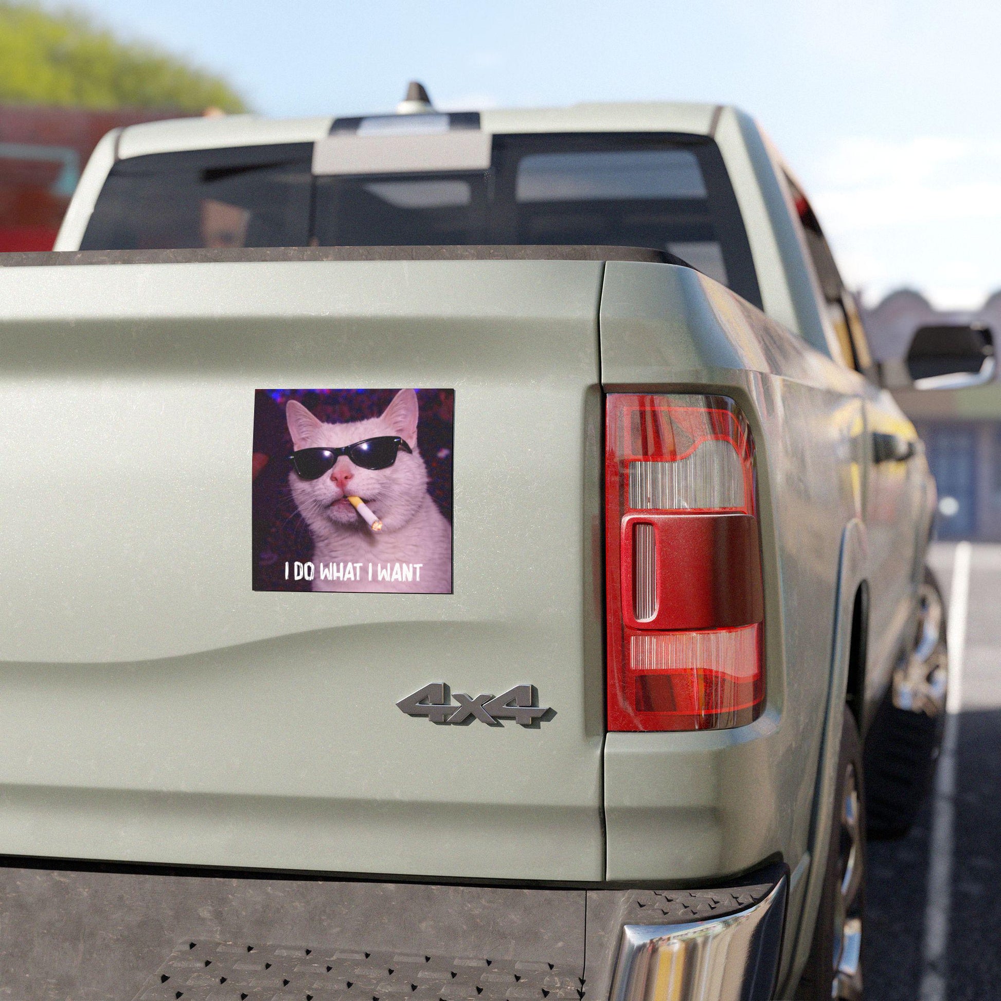 Funny White Cat Car Magnet, Hilarious Smoking Night Club Cats, Outdoor Waterproof Party Animal Lover Gag Gift, y2k Don't Tailgate Me Kitty