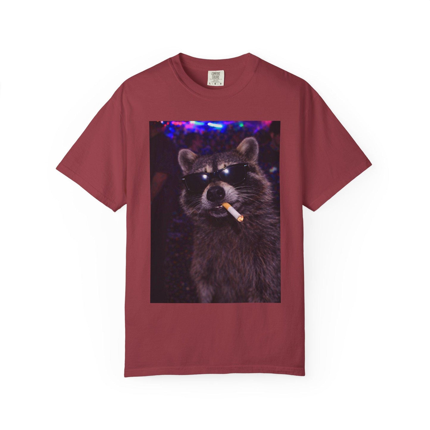 Funny Raccoon Shirt, Hilarious Smoking Night Club Raccoon T-Shirt, Animal Lover TShirt Gag Gift, Waddup Babygirl? Tee
