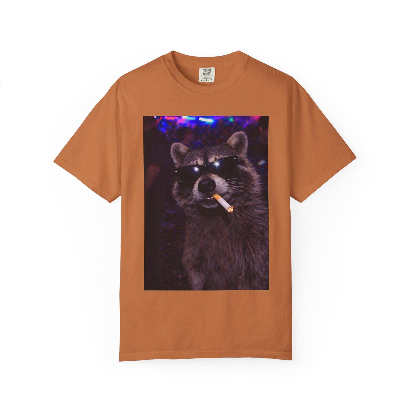 Funny Raccoon Shirt, Hilarious Smoking Night Club Raccoon T-Shirt, Animal Lover TShirt Gag Gift, Waddup Babygirl? Tee