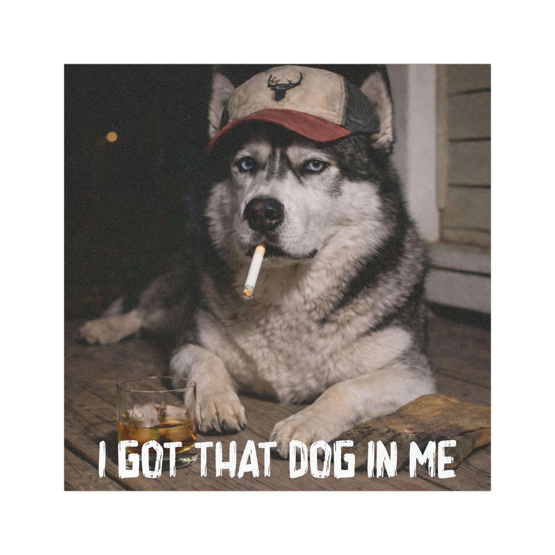 I Got That Dog In Me, Funny Husky Car Magnet, Dog Dad Siberian Husky Bumper Decal, Blue Collar Gag Gift For Husband, Hilarious Meme Humor