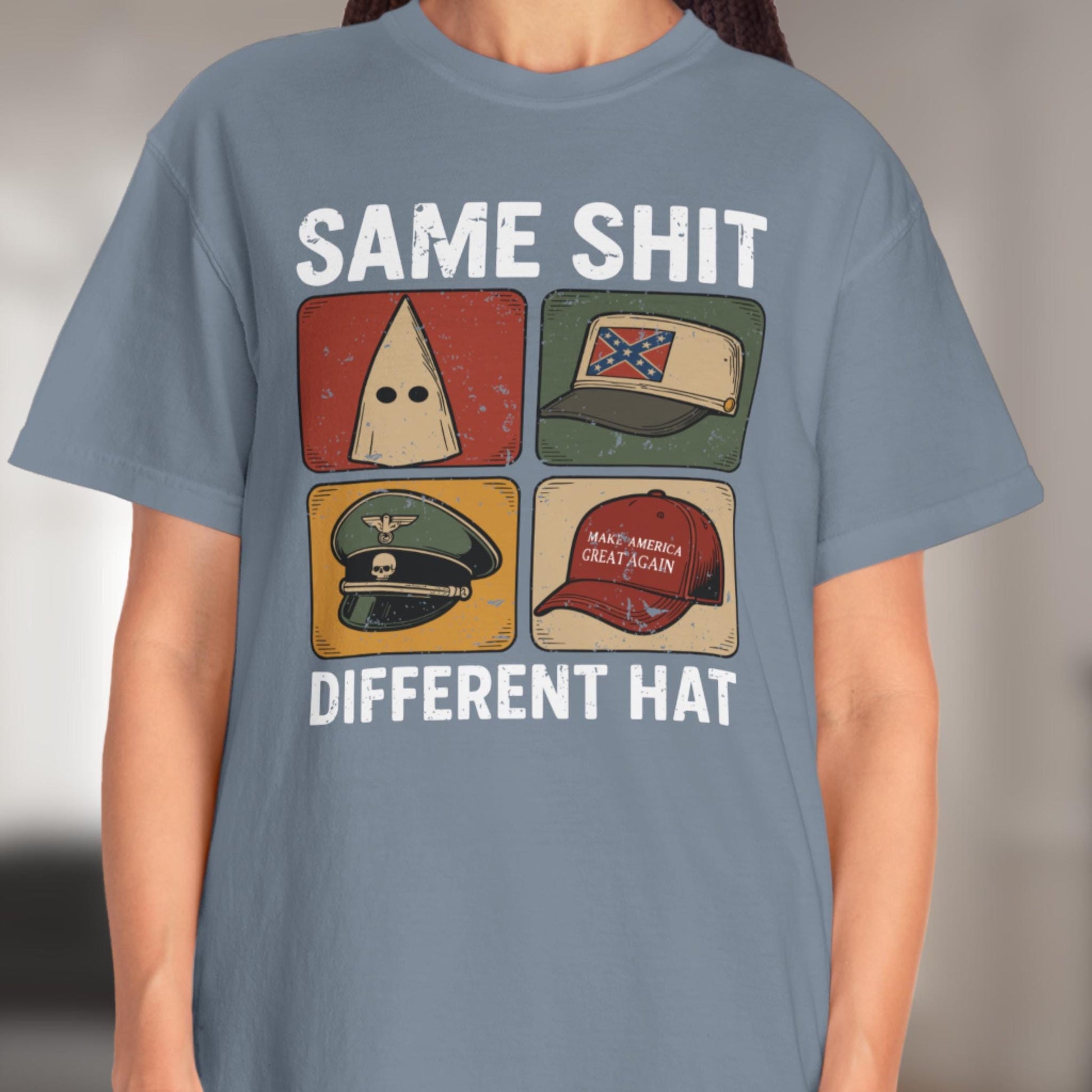 Same Shit Different Hat TShirt, Anti Trump Anti MAGA Political T-shirt, Funny Protest Graphic Tee, Dark Humor Shirt, FDT Gift For Democrat