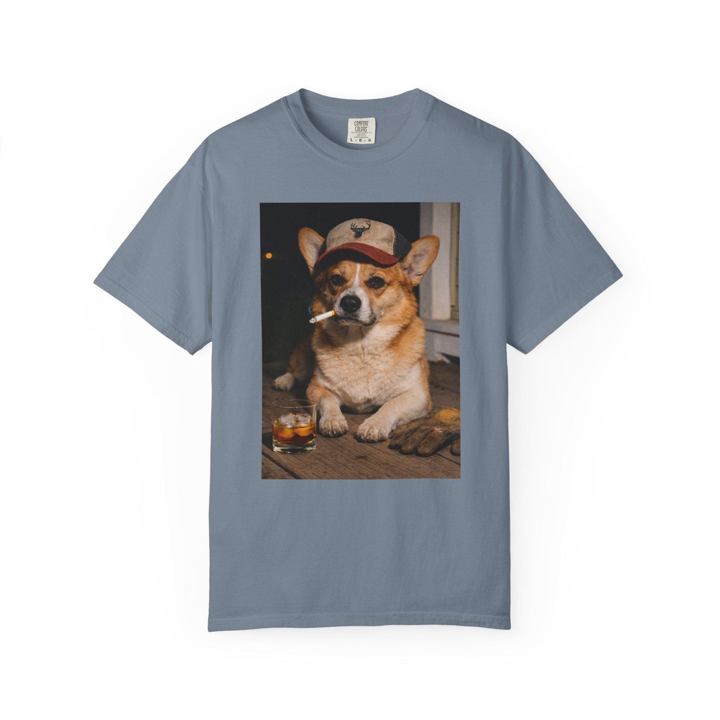 Funny Corgi Shirt, Dog Dad T-Shirt, Blue Collar Man Gag Gift Tee For Husband, Hilarious Meme Humor Comfort Colors® Tshirt