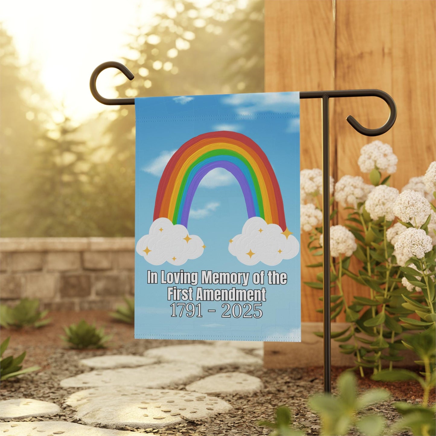 Liberal First Amendment Decor, Radical Left Scum Yard Flag, Anti Trump Outdoor Garden Banner, Spring Rainbow Activist Decoration