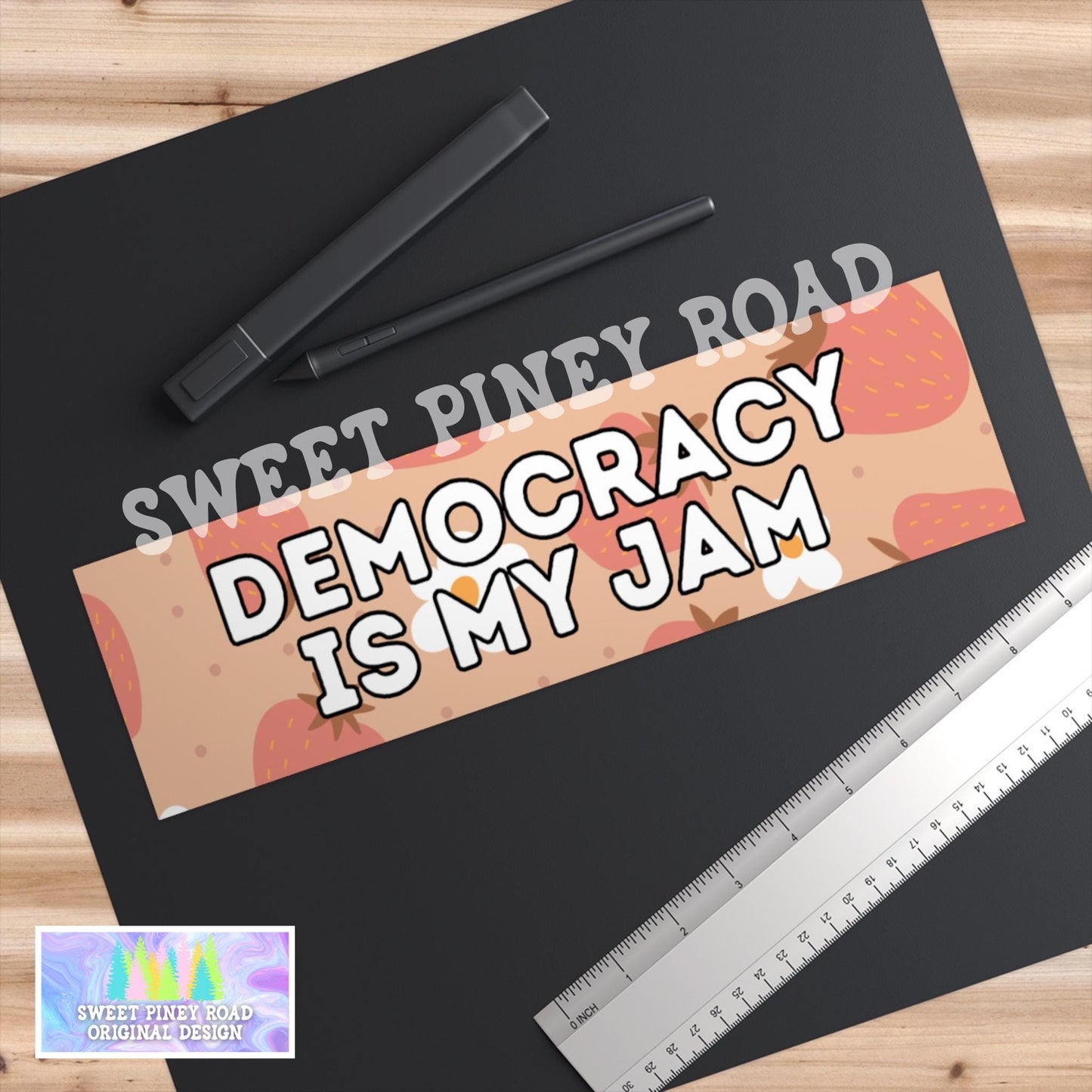 Democracy Is My Jam Car Magnet, Political Activist Bumper Sticker, Cute Democrat Protest Decal, FDT Anti Trump Merch, Not My President