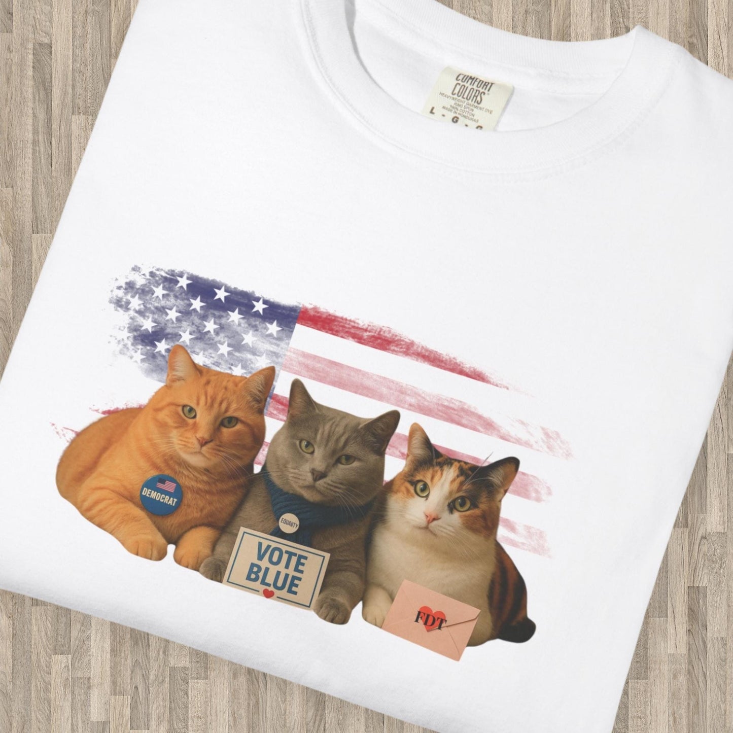 Anti Trump Cat Shirt, Funny Kitty Lover Gag Gift, Hilarious Political Leftist T-Shirt, Progressive Pro-Democracy Tshirt, FDT Protest Tee