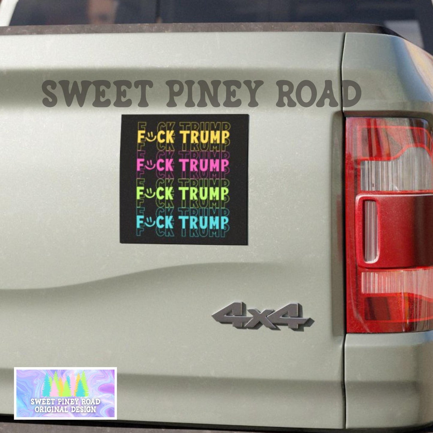 F*ck Trump Car Magnet, FDT Bumper Decal, Rainbow Anti Trump FDT Gift, Feminist Activist Protest