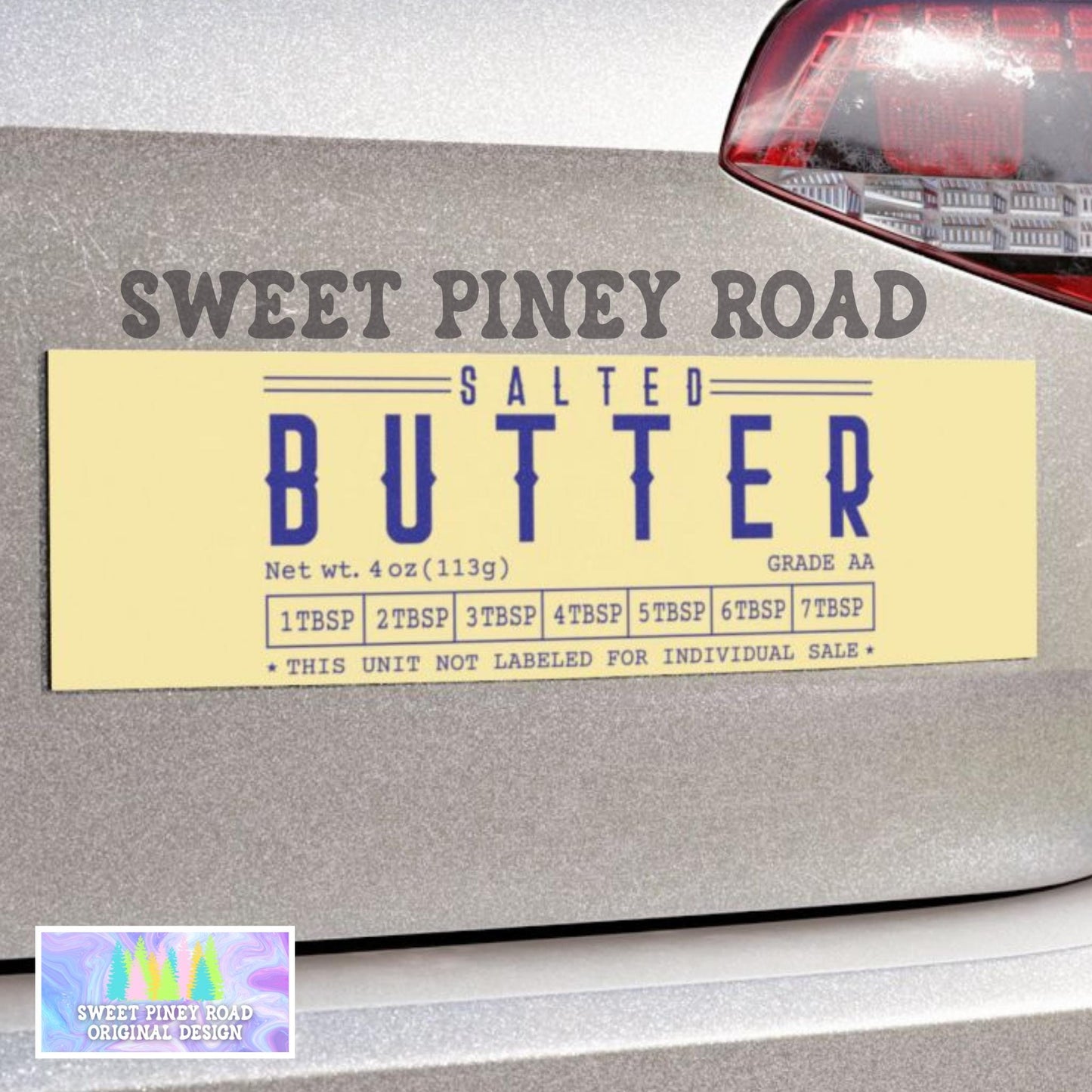 Hilarious Salted Butter Car Magnet, Funny Bumper Sticker, Meme Humor Gag Gift For Friend, Sarcastic Brainrot