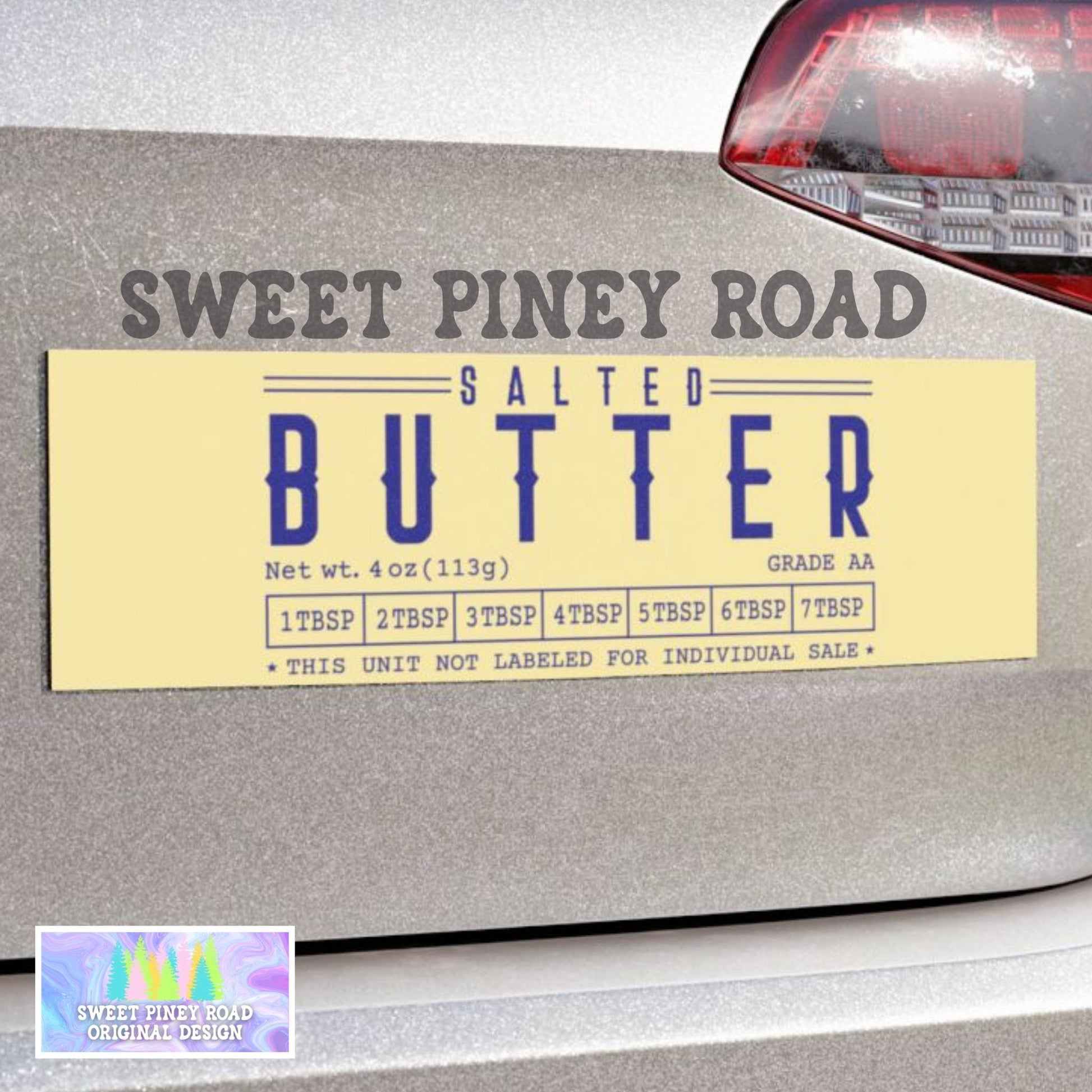Hilarious Salted Butter Car Magnet, Funny Bumper Sticker, Meme Humor Gag Gift For Friend, Sarcastic Brainrot