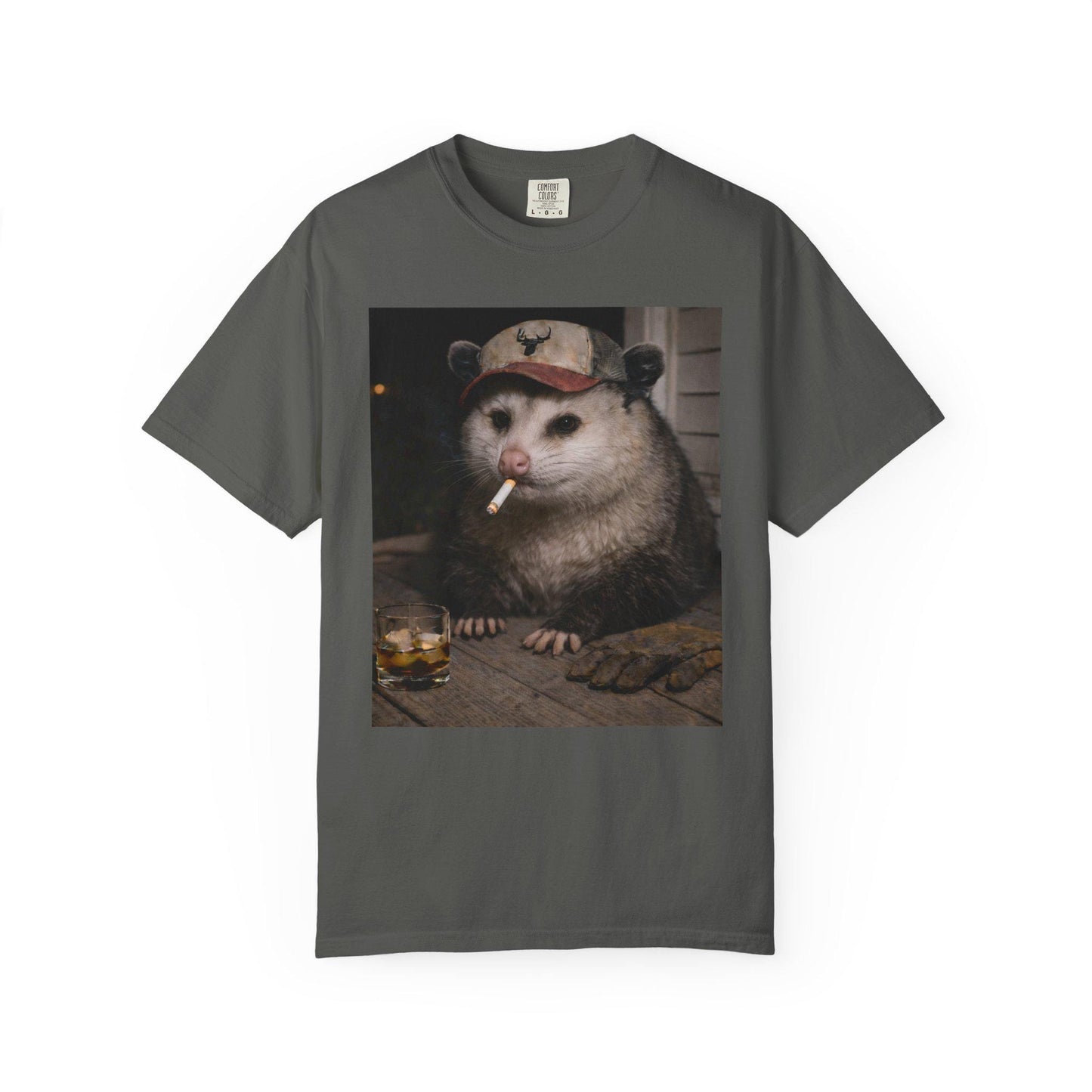 Funny Possum Shirt, Hilarious Smoking Blue Collar Opossum Tshirt, Animal Lover T-Shirt Gag Gift, Country Themed Animal Tee, Cursed Humor