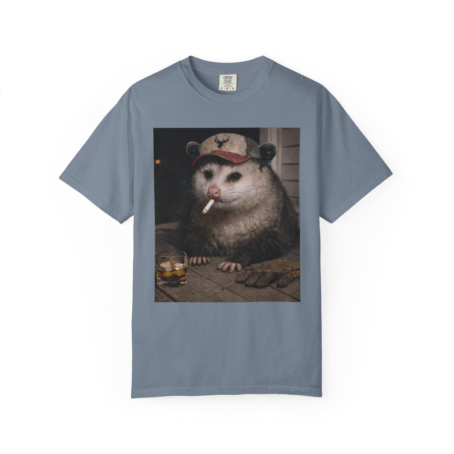 Funny Possum Shirt, Hilarious Smoking Blue Collar Opossum Tshirt, Animal Lover T-Shirt Gag Gift, Country Themed Animal Tee, Cursed Humor