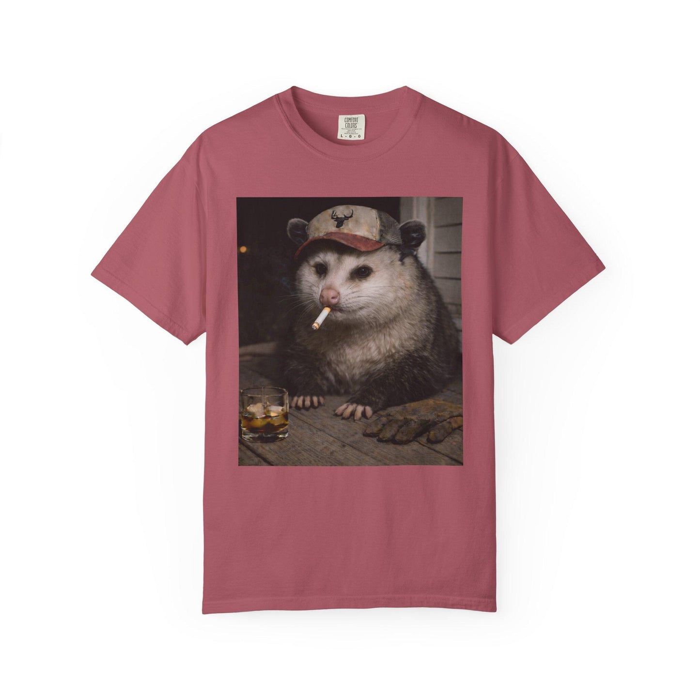 Funny Possum Shirt, Hilarious Smoking Blue Collar Opossum Tshirt, Animal Lover T-Shirt Gag Gift, Country Themed Animal Tee, Cursed Humor