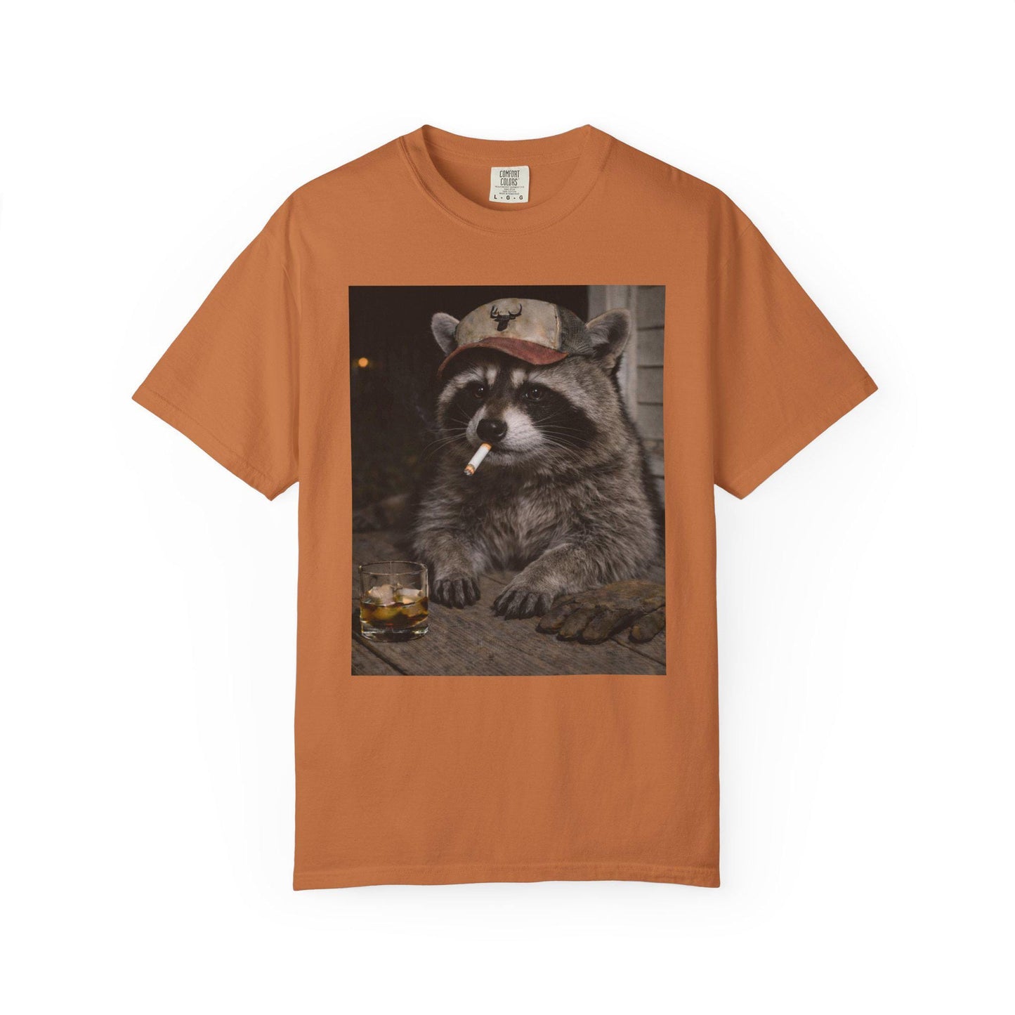 Funny Raccoon Shirt, Hilarious Smoking Blue Collar Racoon Tshirt, Animal Lover T-Shirt Gag Gift, Country Themed Animal Tee, Cursed Humor