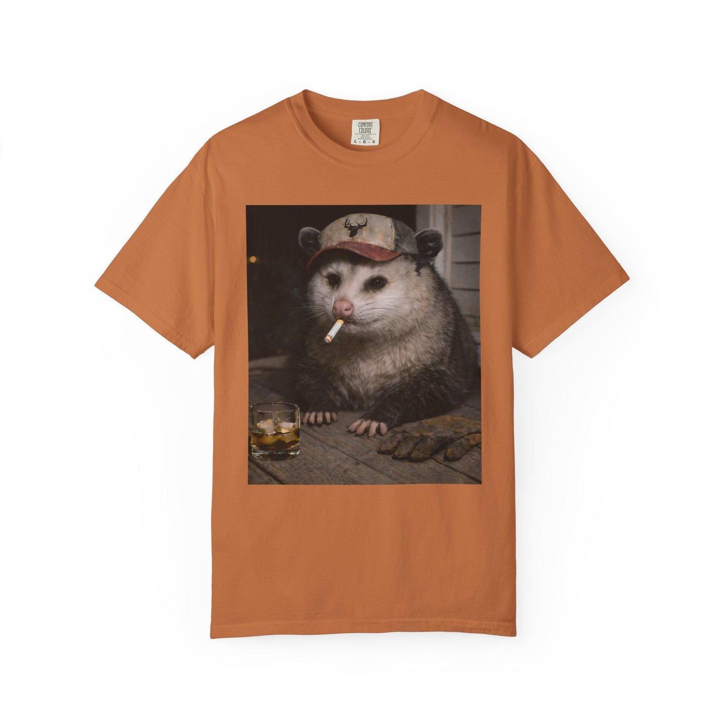 Funny Possum Shirt, Hilarious Smoking Blue Collar Opossum Tshirt, Animal Lover T-Shirt Gag Gift, Country Themed Animal Tee, Cursed Humor
