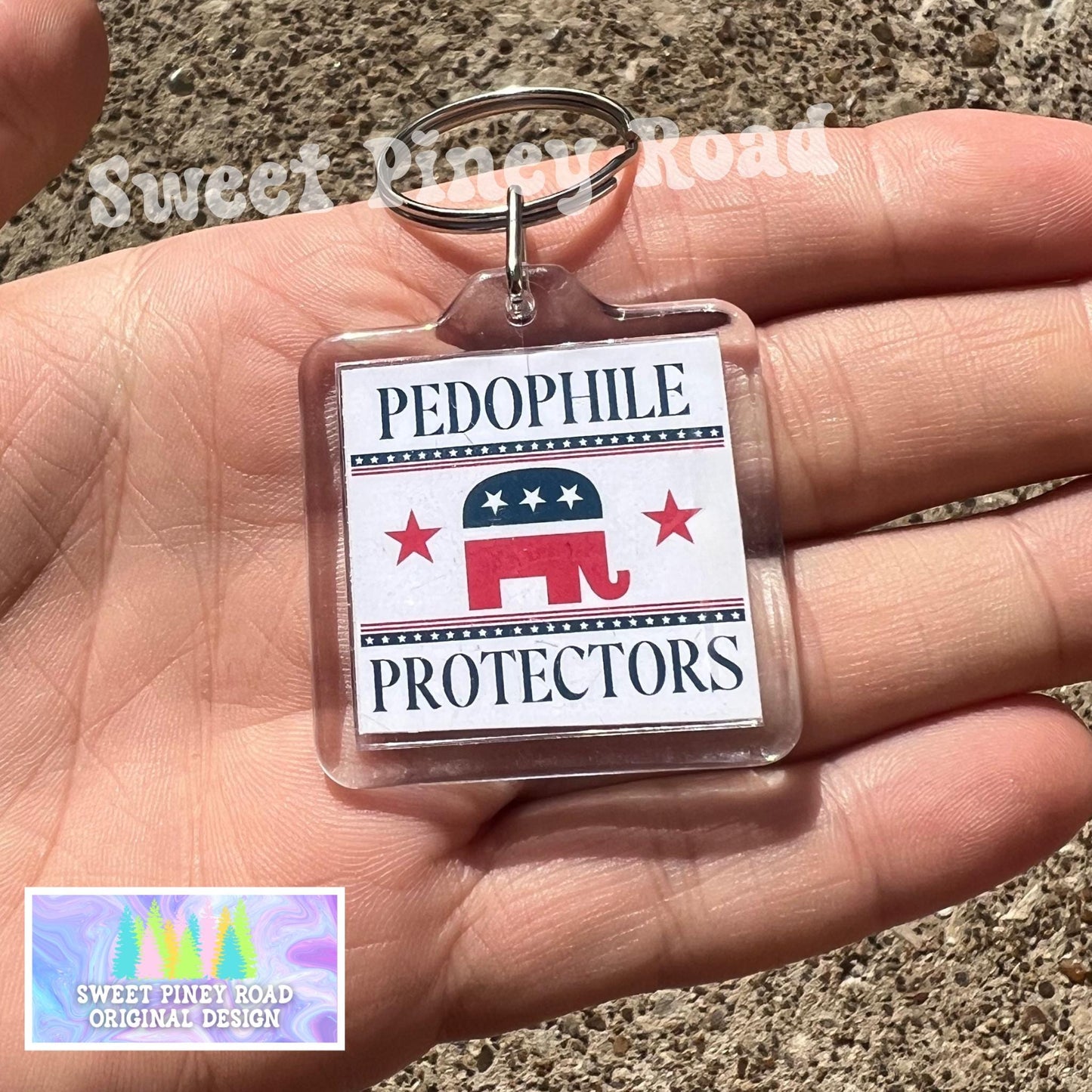 Pedo Protectors Keychain, Anti Trump Political Bag Charm, Funny Epstein Protest Bag Tag, FDT Gift For Democrat Acrylic Key Chains
