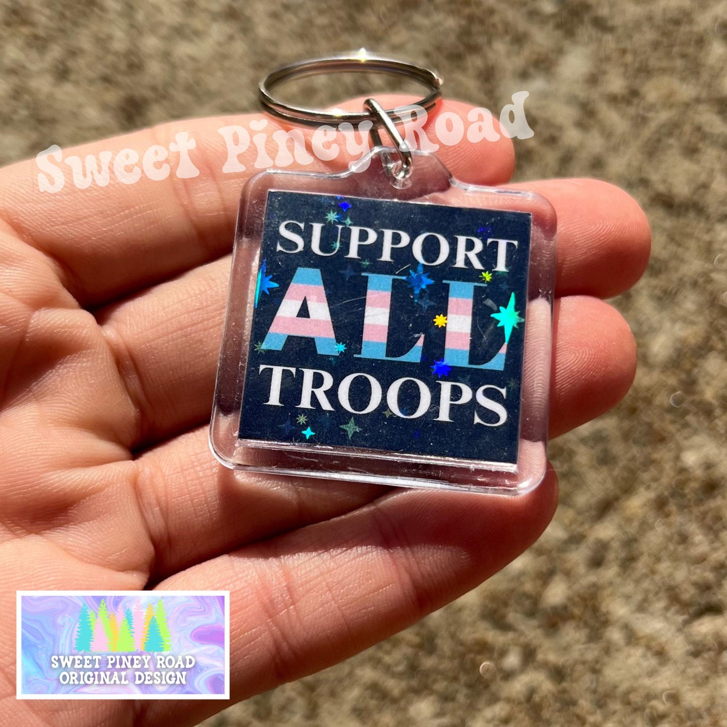Support All Troops Keychain, Anti Trump Political Bag Charm, Cute Transgender LGBTQIA+ Protest Bag Tag, FDT Gift Democrat Acrylic Key Chains