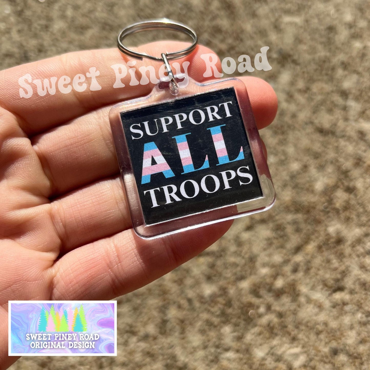 Support All Troops Keychain, Anti Trump Political Bag Charm, Cute Transgender LGBTQIA+ Protest Bag Tag, FDT Gift Democrat Acrylic Key Chains