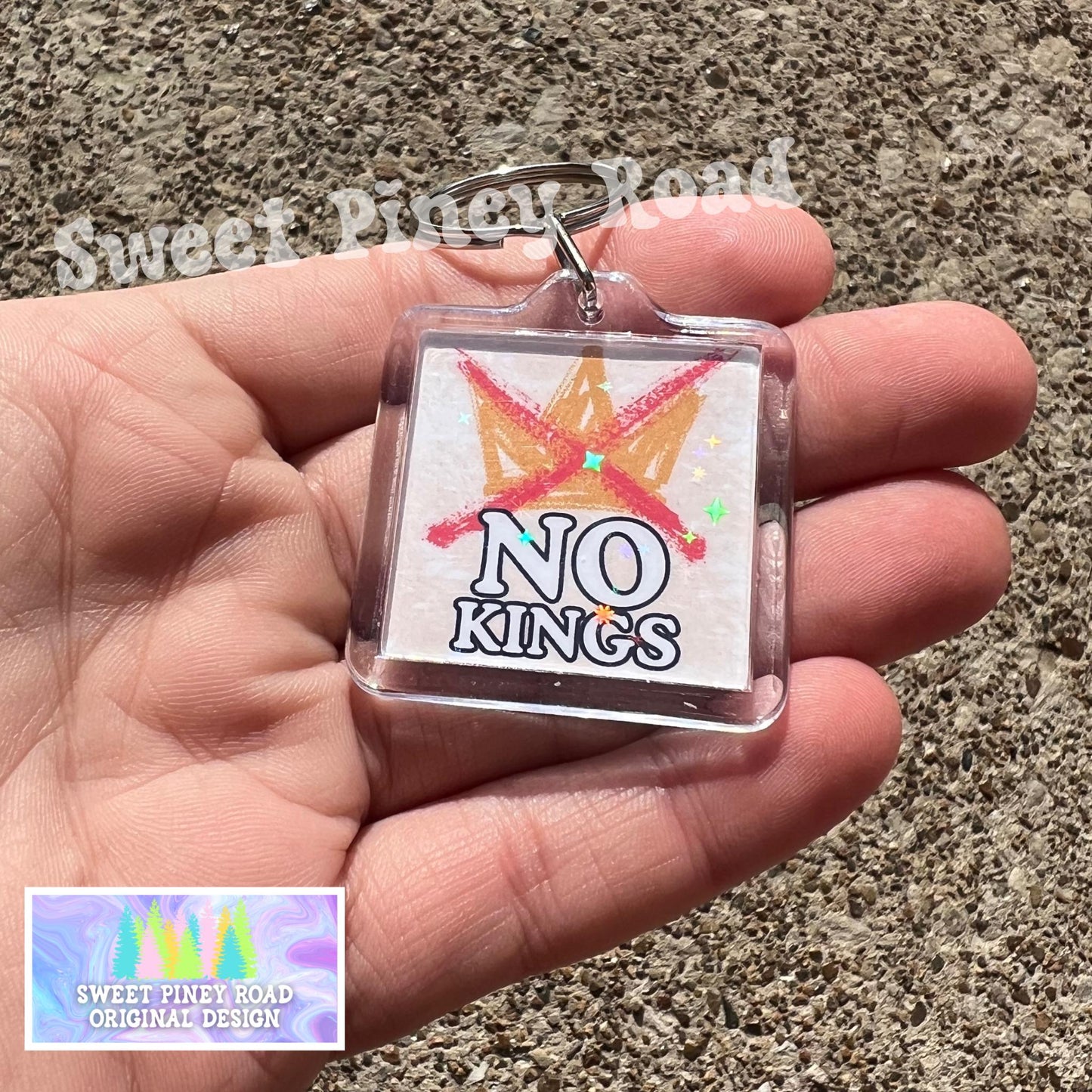 No Kings Keychain, Anti Trump Political Bag Charm, Activist Fascist Protest Bag Tag, FDT Gift For Democrat Acrylic Key Chains