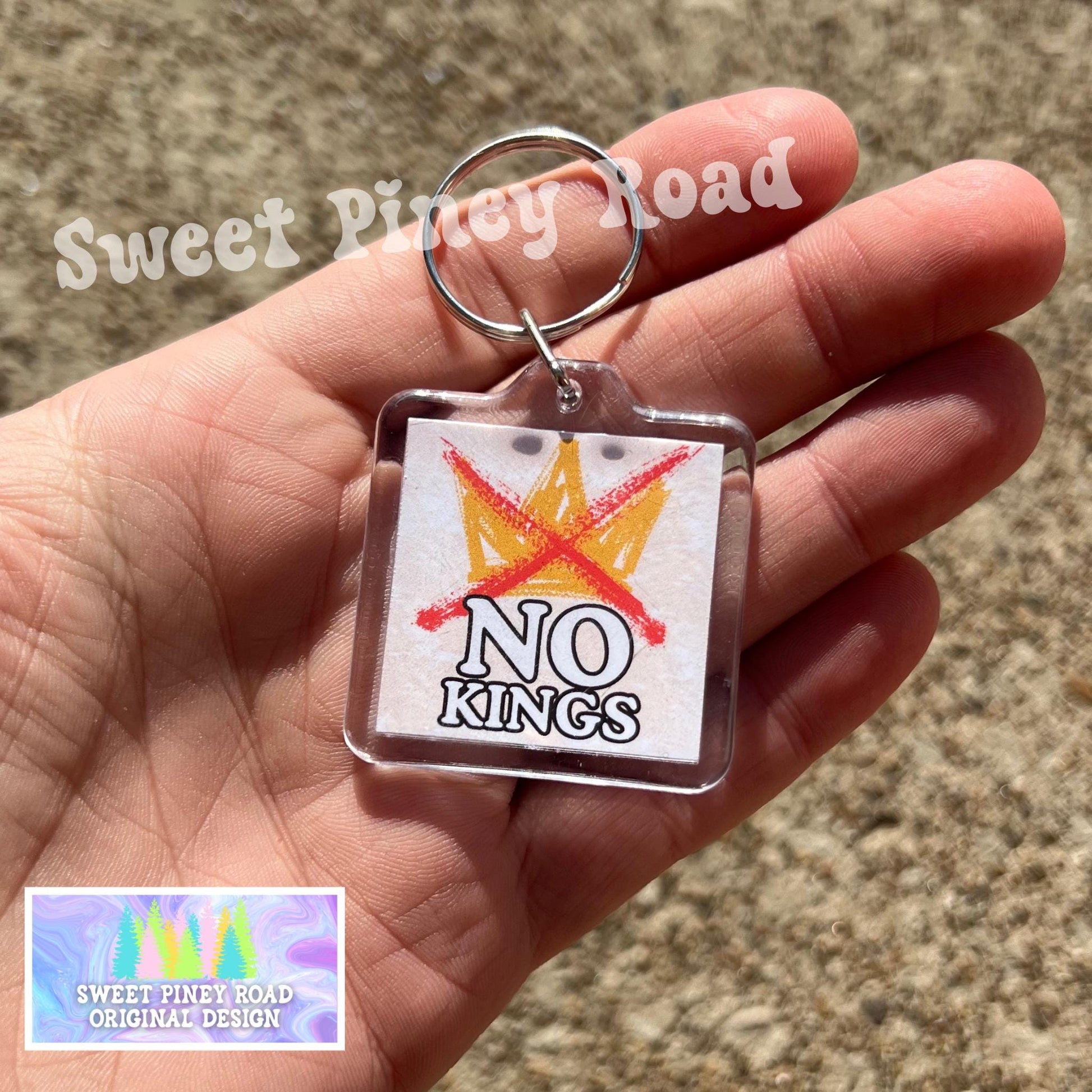 No Kings Keychain, Anti Trump Political Bag Charm, Activist Fascist Protest Bag Tag, FDT Gift For Democrat Acrylic Key Chains