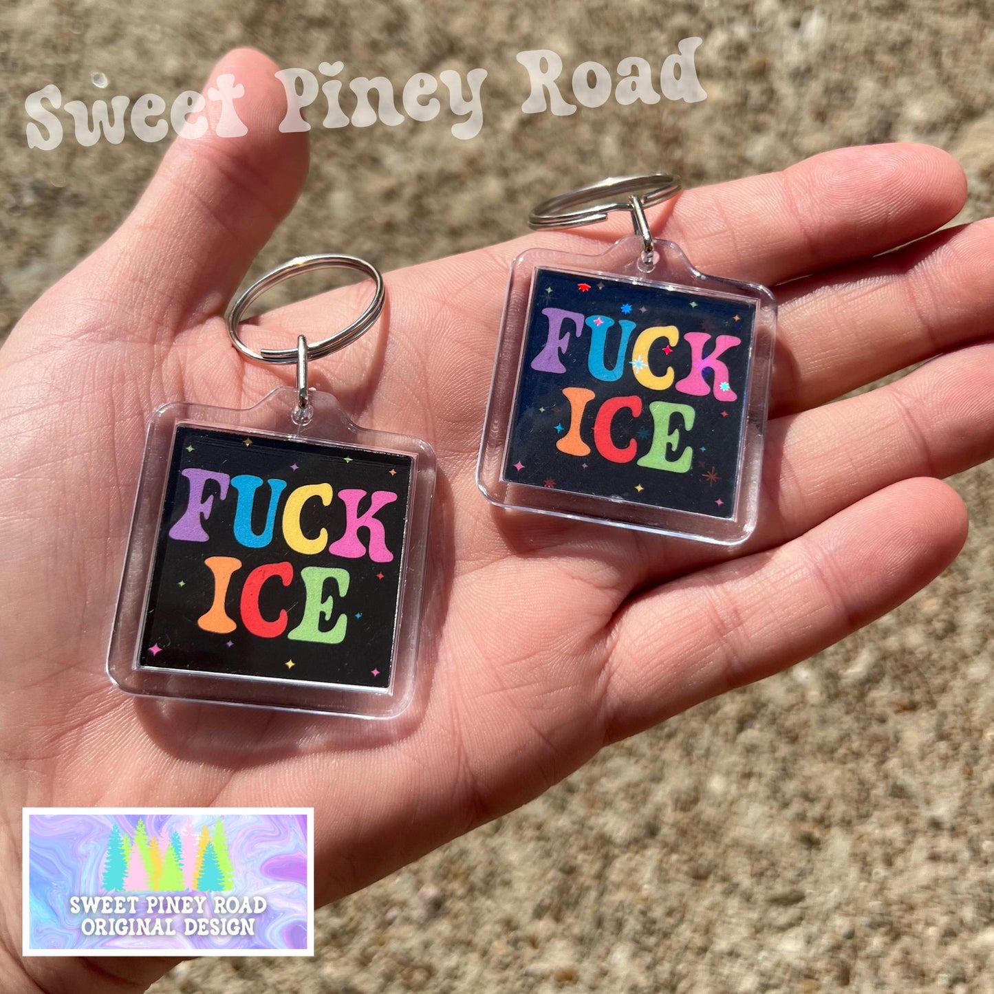 F*ck ICE Keychain, Abolish ICE Political Bag Charm, Chinga La Migra, Anti Trump Protest Bag Tag, FDT Gift For Democrat Acrylic Key Chains