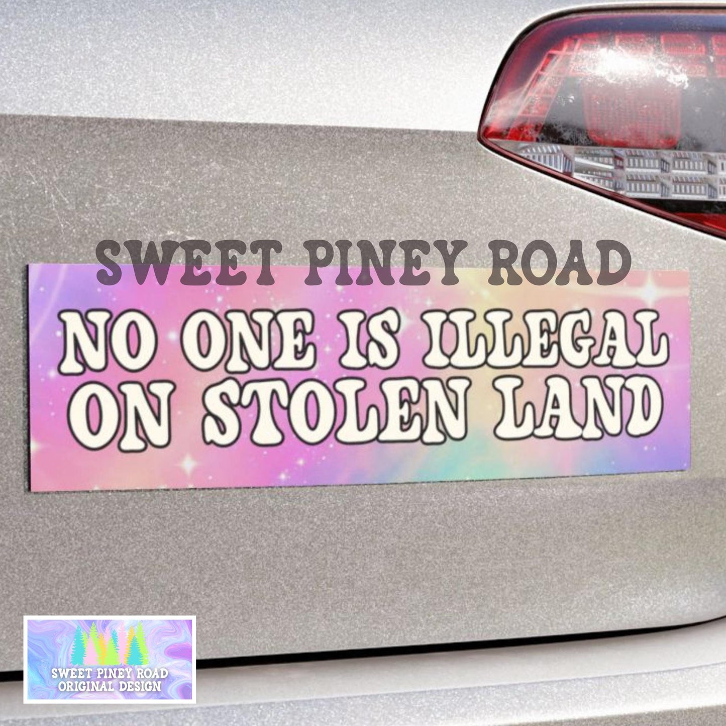 No Human Is Illegal Car Magnet, Abolish ICE Bumper Sticker, Pro Immigrant Social Justice Decal, Immigration Activist Protest Pastel