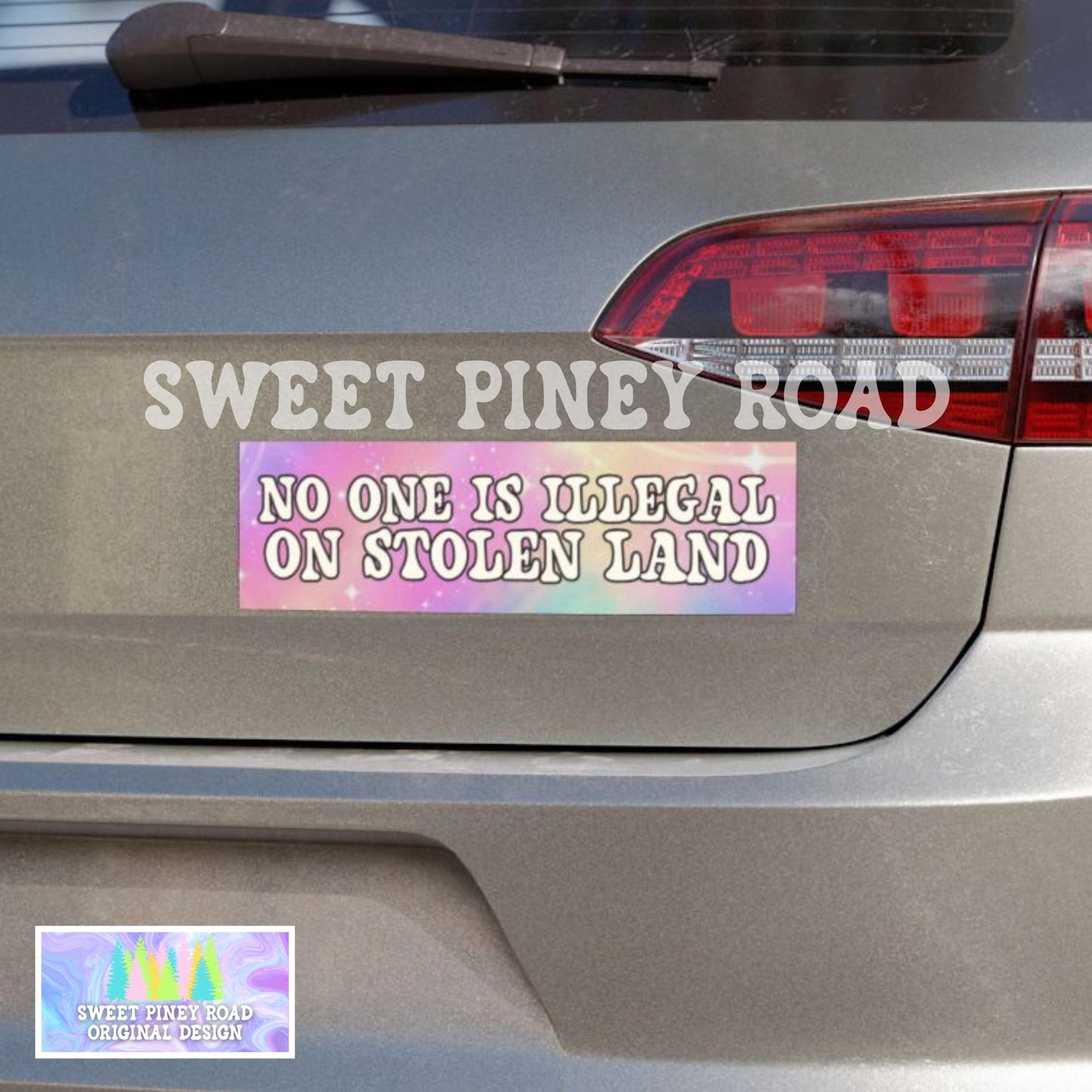 No Human Is Illegal Car Magnet, Abolish ICE Bumper Sticker, Pro Immigrant Social Justice Decal, Immigration Activist Protest Pastel