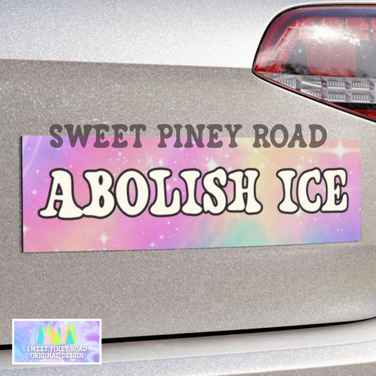 Abolish ICE Car Magnet or Bumper Sticker, No Borders Bumper Sticker, Immigration Rights Decal, Political Protest Sticker, Progressive Vinyl