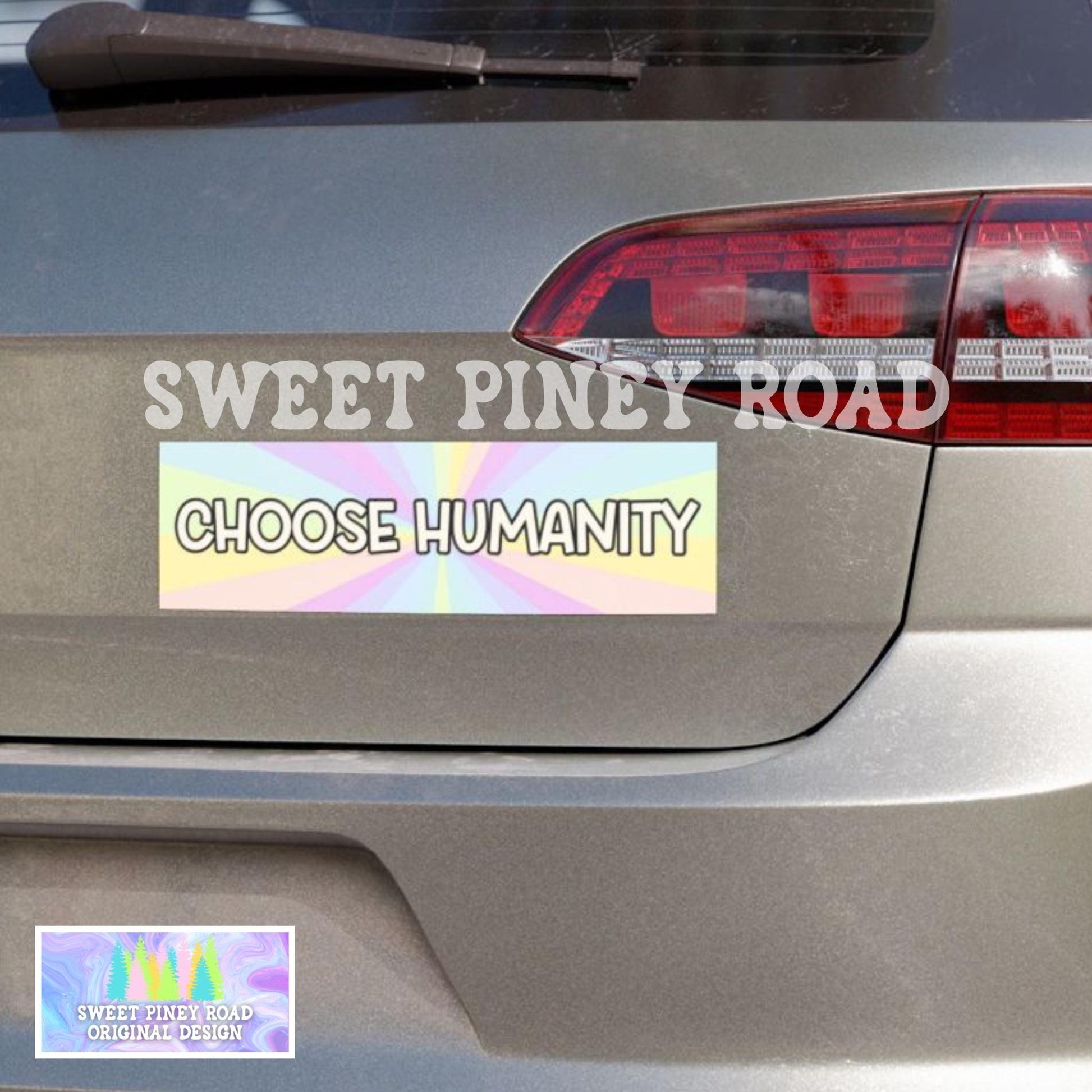 Choose Humanity Car Magnet, Human Rights Activist Bumper Sticker, Pro Immigration Ally, Equality Social Justice Decal, Political Protest