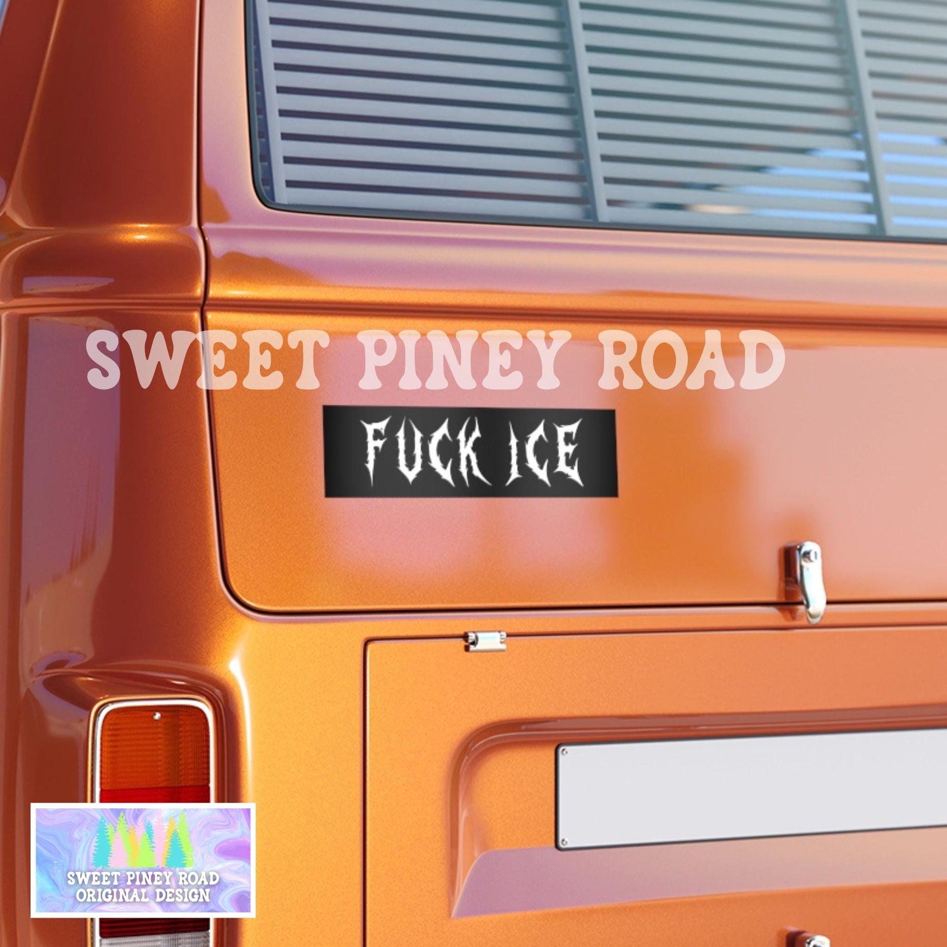 F*ck ICE Metalcore Car Magnet, Alternative Goth Abolish ICE Bumper Sticker, Gothic Font, Deathcore Hardcore FDT, Anti Trump Pro Immigration