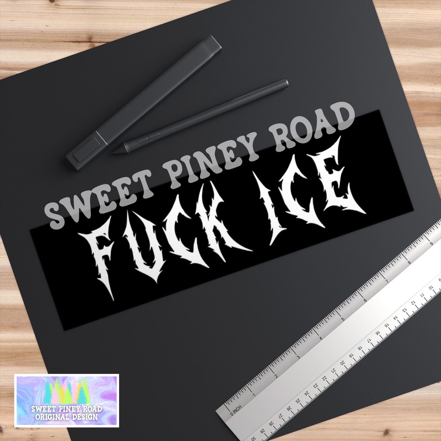 F*ck ICE Metalcore Car Magnet, Alternative Goth Abolish ICE Bumper Sticker, Gothic Font, Deathcore Hardcore FDT, Anti Trump Pro Immigration