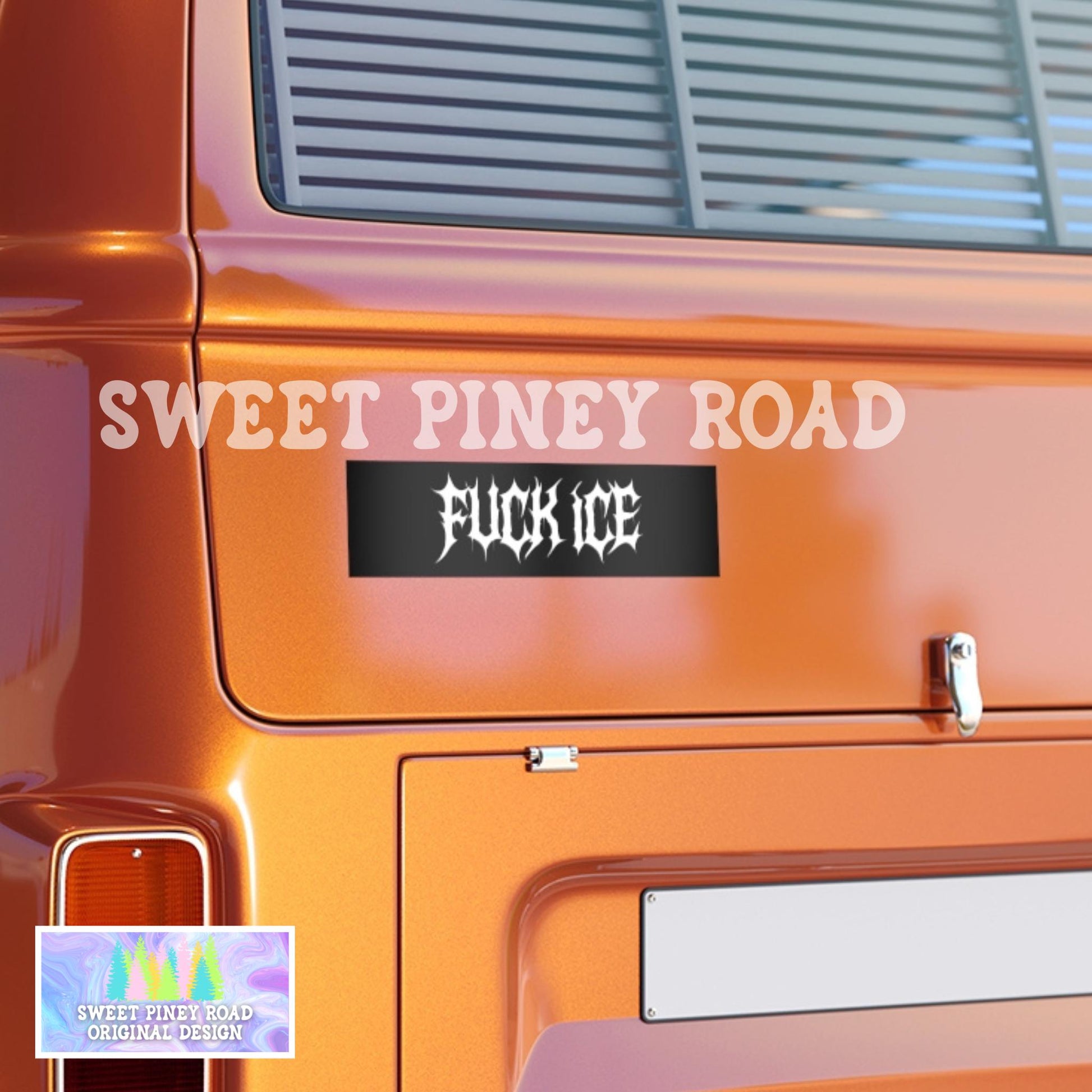 F*ck ICE Metalcore Car Magnet, Alternative Goth Abolish ICE Bumper Sticker, Gothic Font, Deathcore Hardcore FDT, Anti Trump Pro Immigration