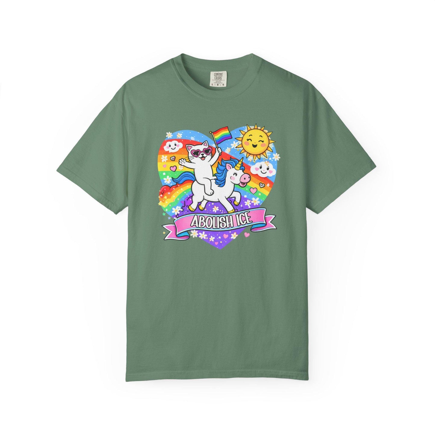 Abolish ICE TShirt, F*ck ICE Shirt Cute Cat, Unicorn Social Justice T-shirt, Human Rights LGBTQIA+ Tee, Immigrants Make American Great fdt