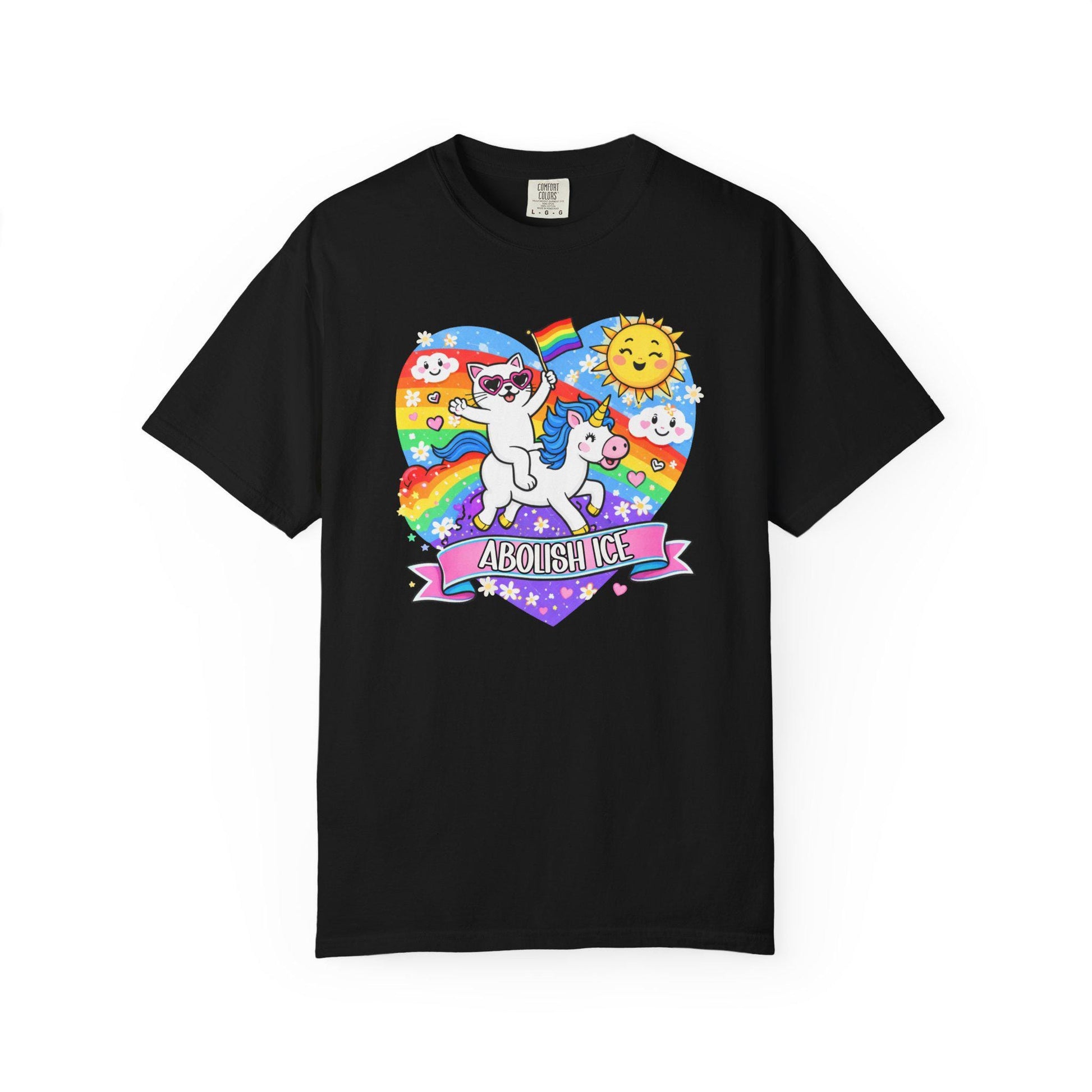 Abolish ICE TShirt, F*ck ICE Shirt Cute Cat, Unicorn Social Justice T-shirt, Human Rights LGBTQIA+ Tee, Immigrants Make American Great fdt