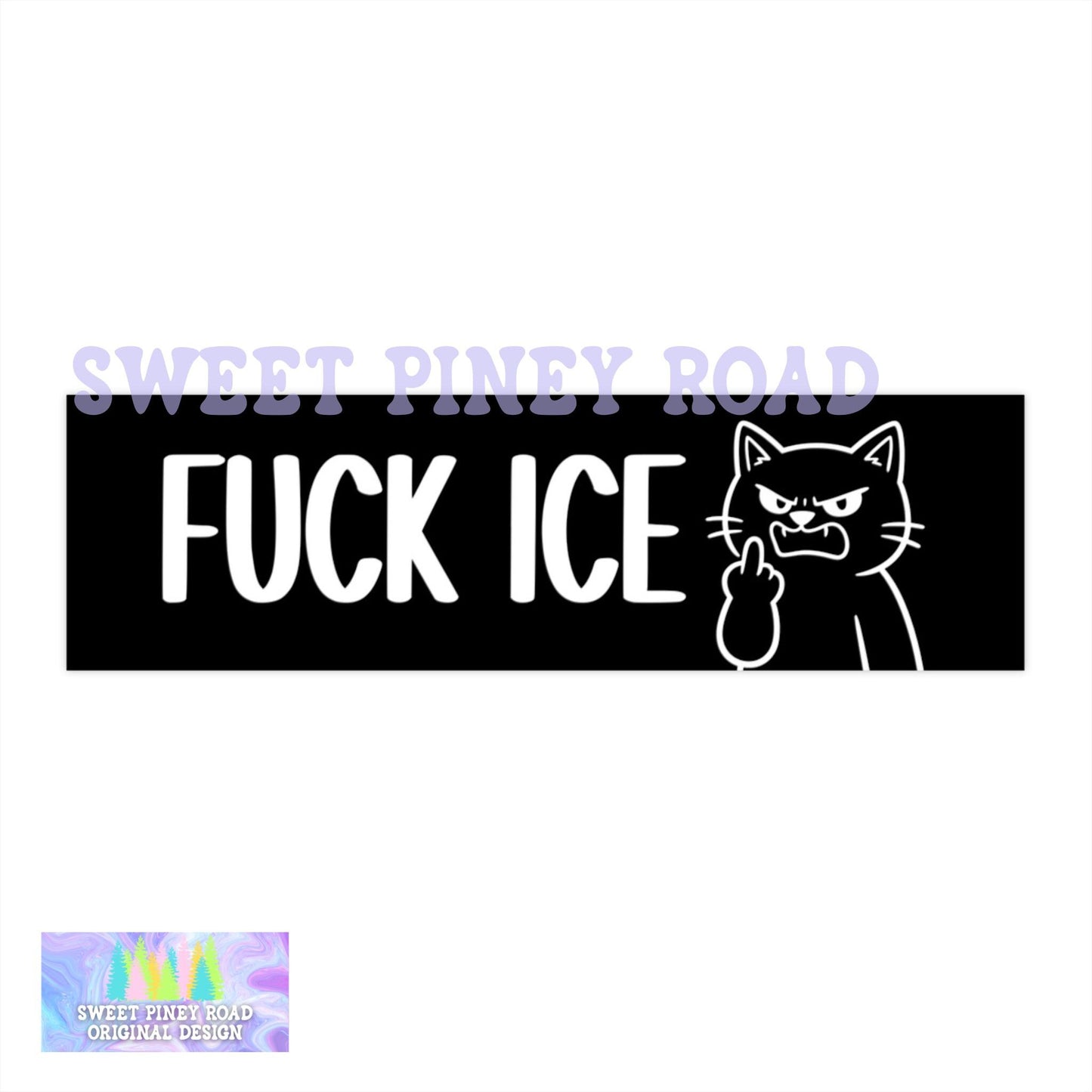 F*ck ICE Car Magnet, Funny Abolish ICE Bumper Sticker, Cute Cat Protest Decal, Anti Trump Middle Finger Kitty FDT, Political Chinga La Migra