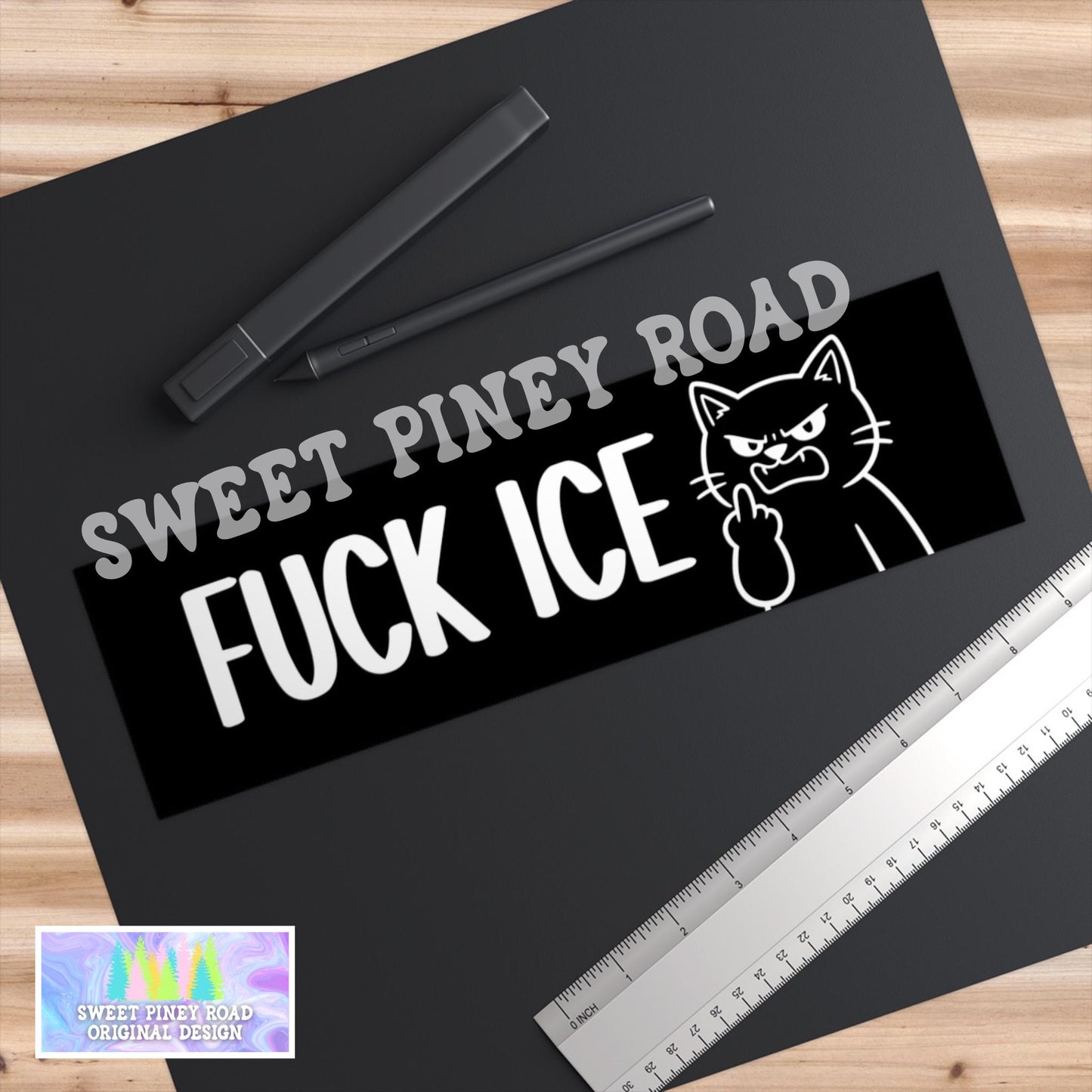 F*ck ICE Car Magnet, Funny Abolish ICE Bumper Sticker, Cute Cat Protest Decal, Anti Trump Middle Finger Kitty FDT, Political Chinga La Migra