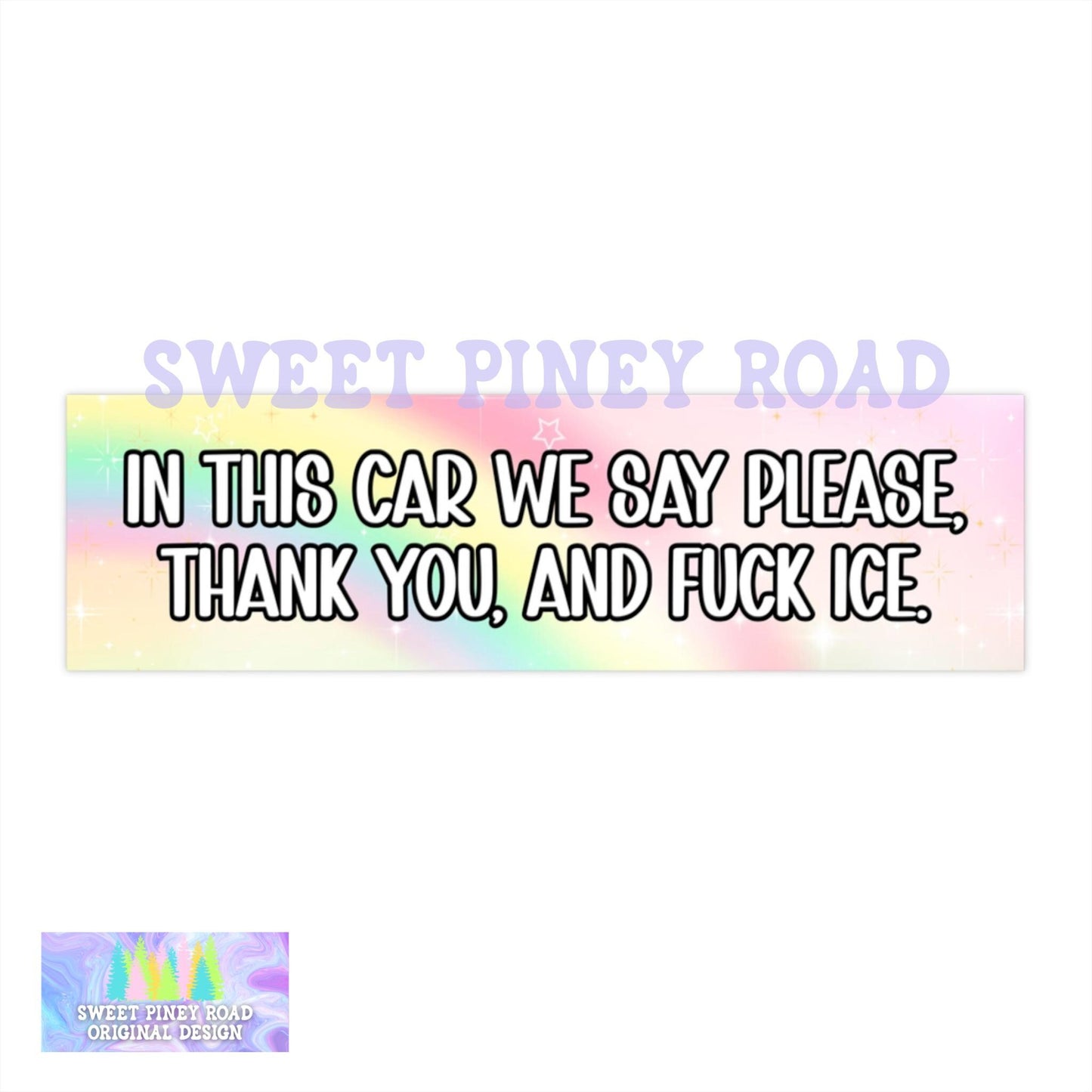 Abolish ICE Car Magnet, F*ck ICE Bumper Sticker, Social Justice Pro Immigration, FDT Chinga La Migra, Pastel y2k Rainbow
