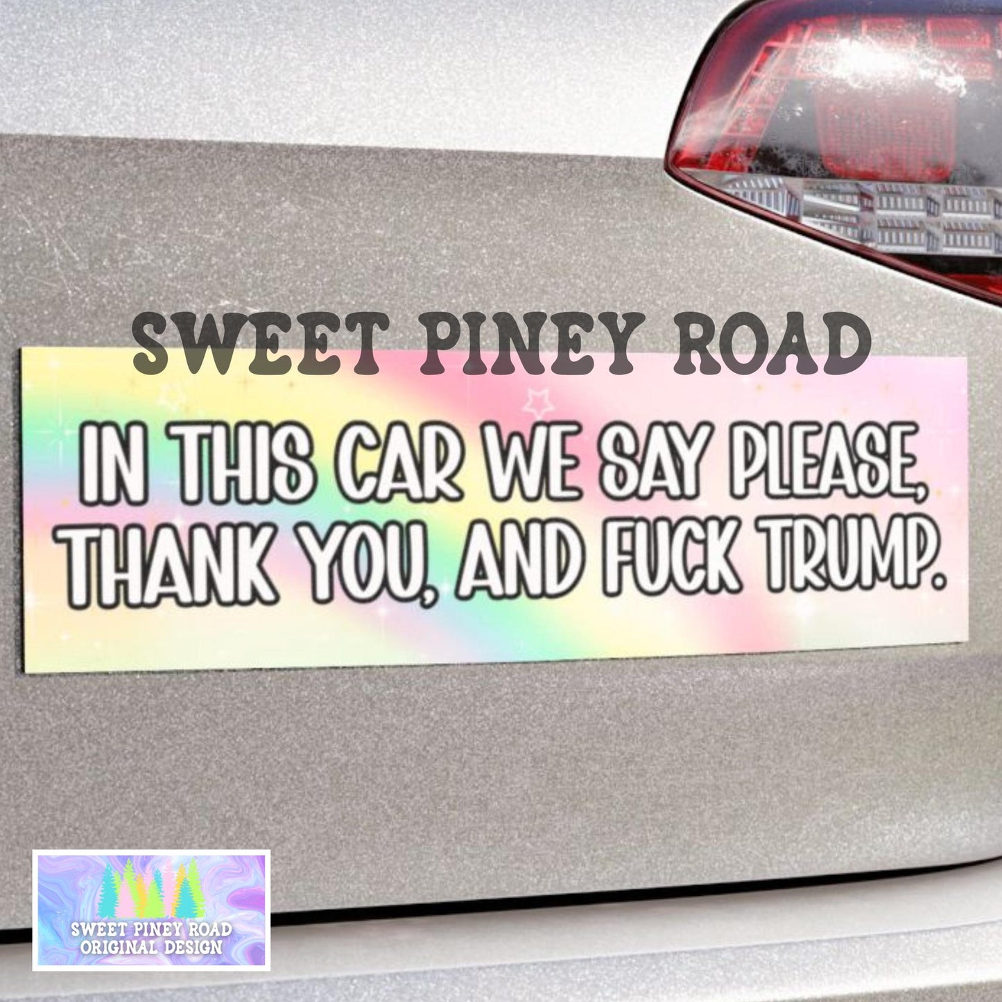 FDT Car Magnet, F*ck Trump Bumper Sticker, Pastel Themed Feminist Activist Decal, Progressive Leftist Liberal