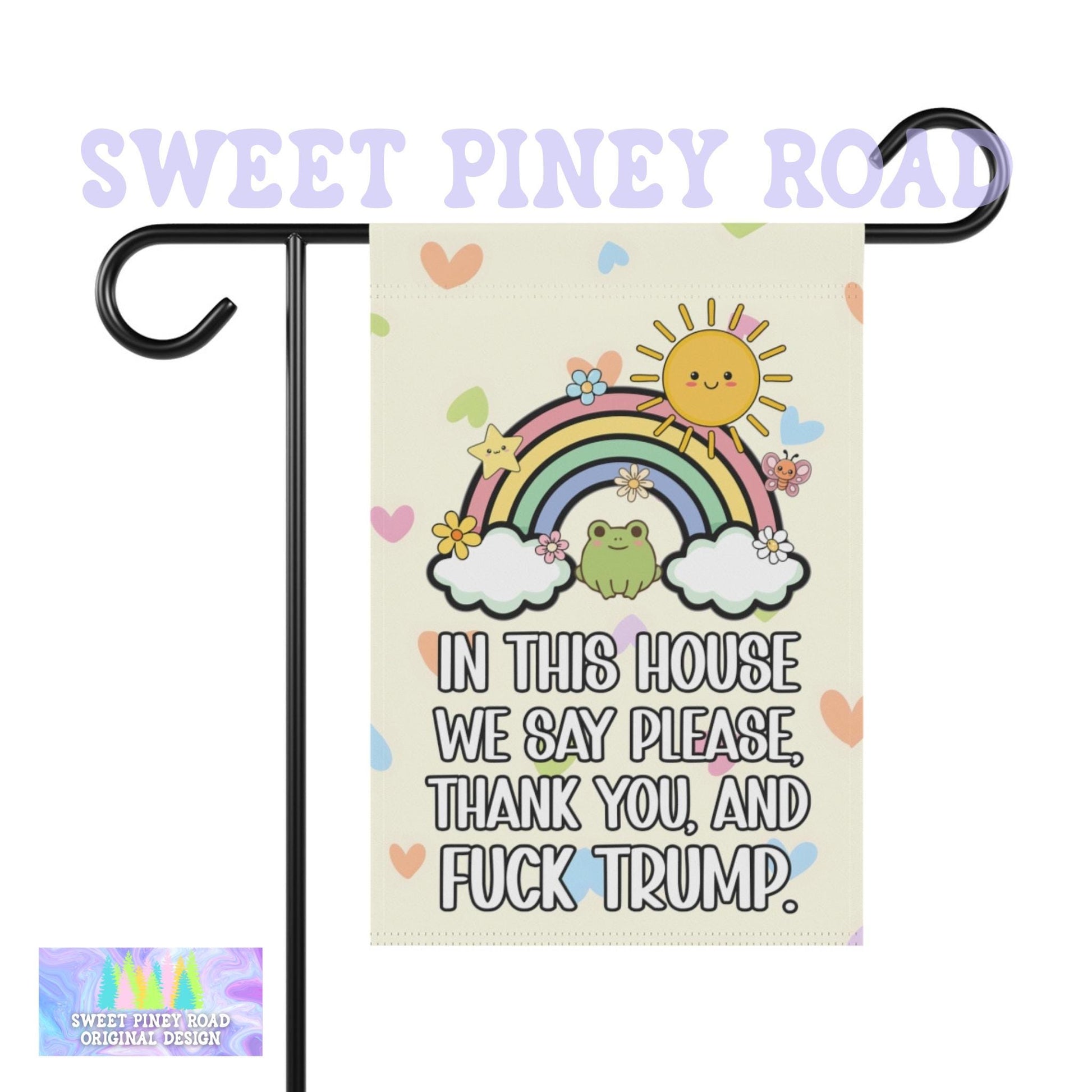 F*ck Trump Yard Sign, Abolish ICE Garden Flag, Cute Y2K Kawaii FDT Outdoor Decor, Chinga La Migra Decoration, Anti Trump