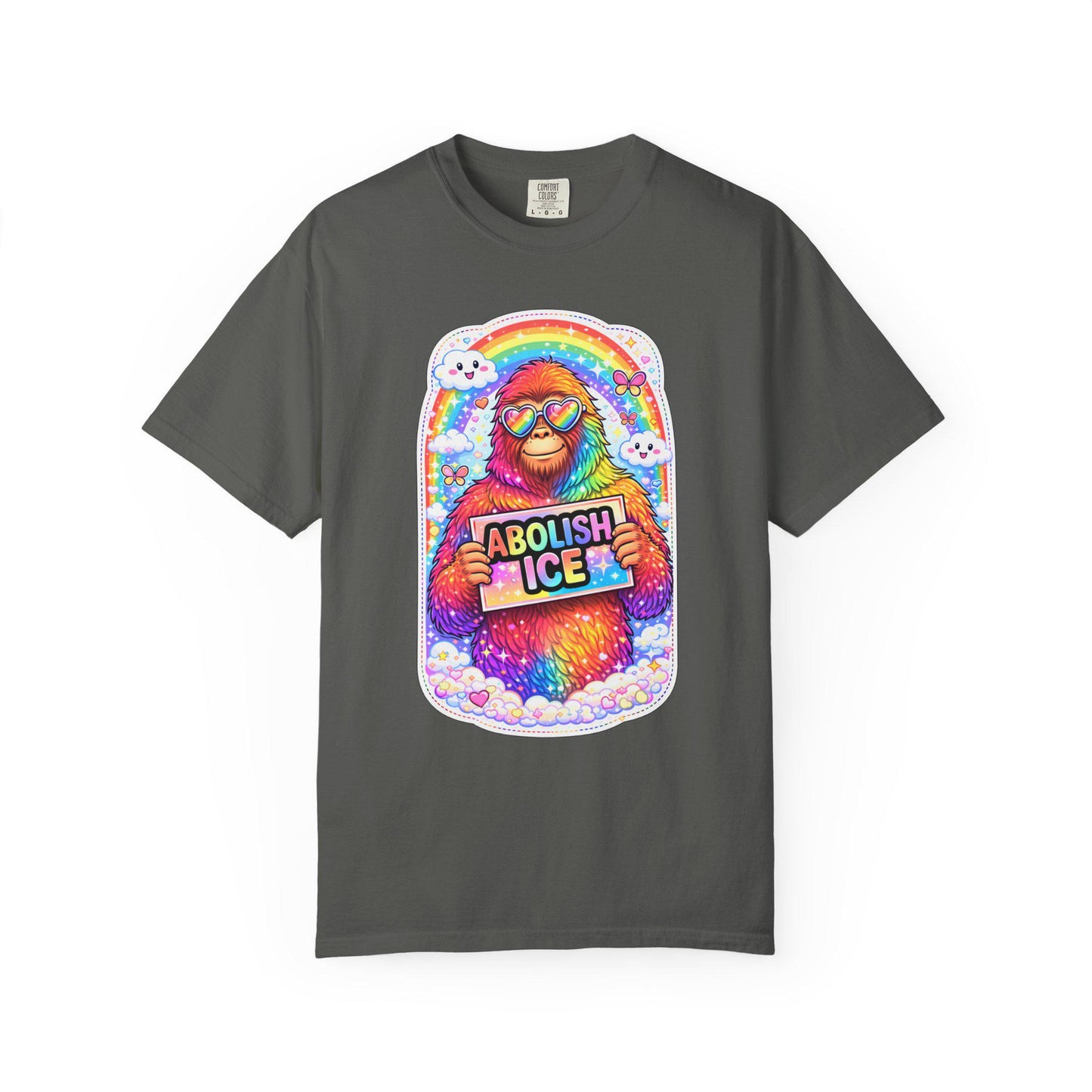 Abolish ICE Shirt, F*ck ICE Bigfoot Rainbow Y2k Aesthetic Tshirt, Adorable FDT Protest Feminist T-Shirt, Activism Human Rights Tee