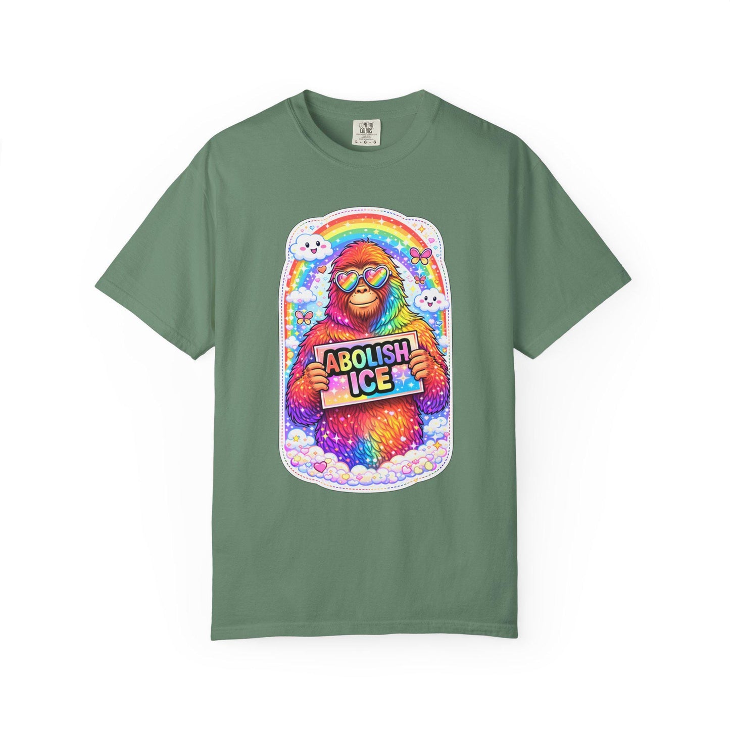 Abolish ICE Shirt, F*ck ICE Bigfoot Rainbow Y2k Aesthetic Tshirt, Adorable FDT Protest Feminist T-Shirt, Activism Human Rights Tee