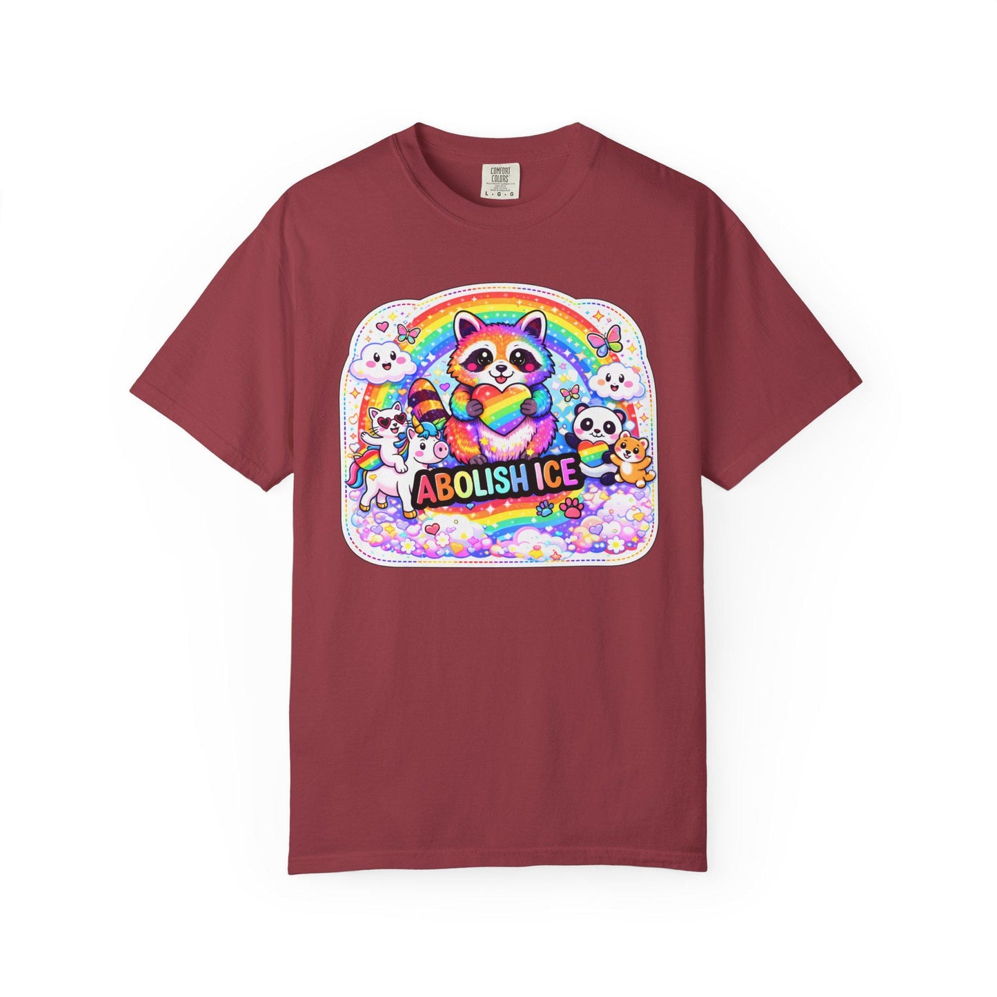 Abolish ICE Shirt, F*ck ICE Raccoon Rainbow Y2k Aesthetic Tshirt, Adorable FDT Protest Feminist T-Shirt, Activism Human Rights Tee